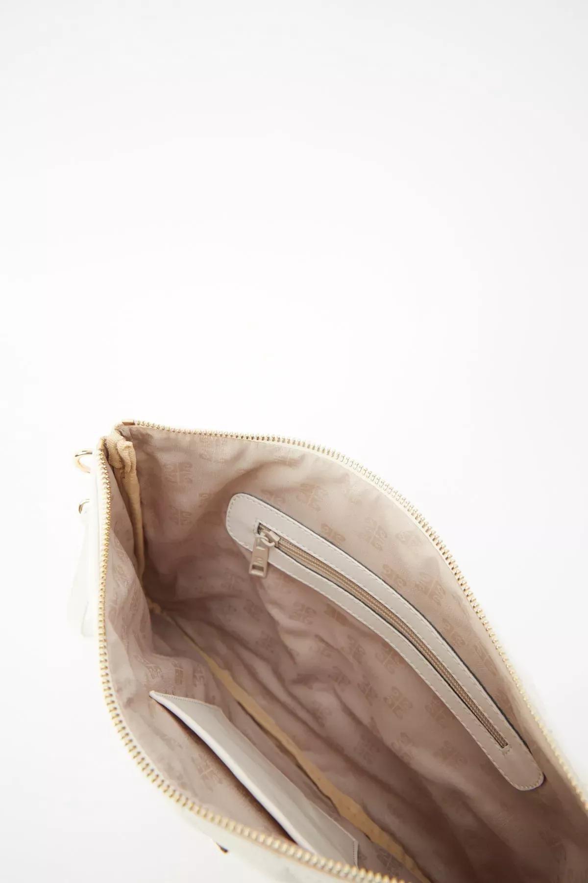 Beige Portfolio Bag, Ecru, large image number 4