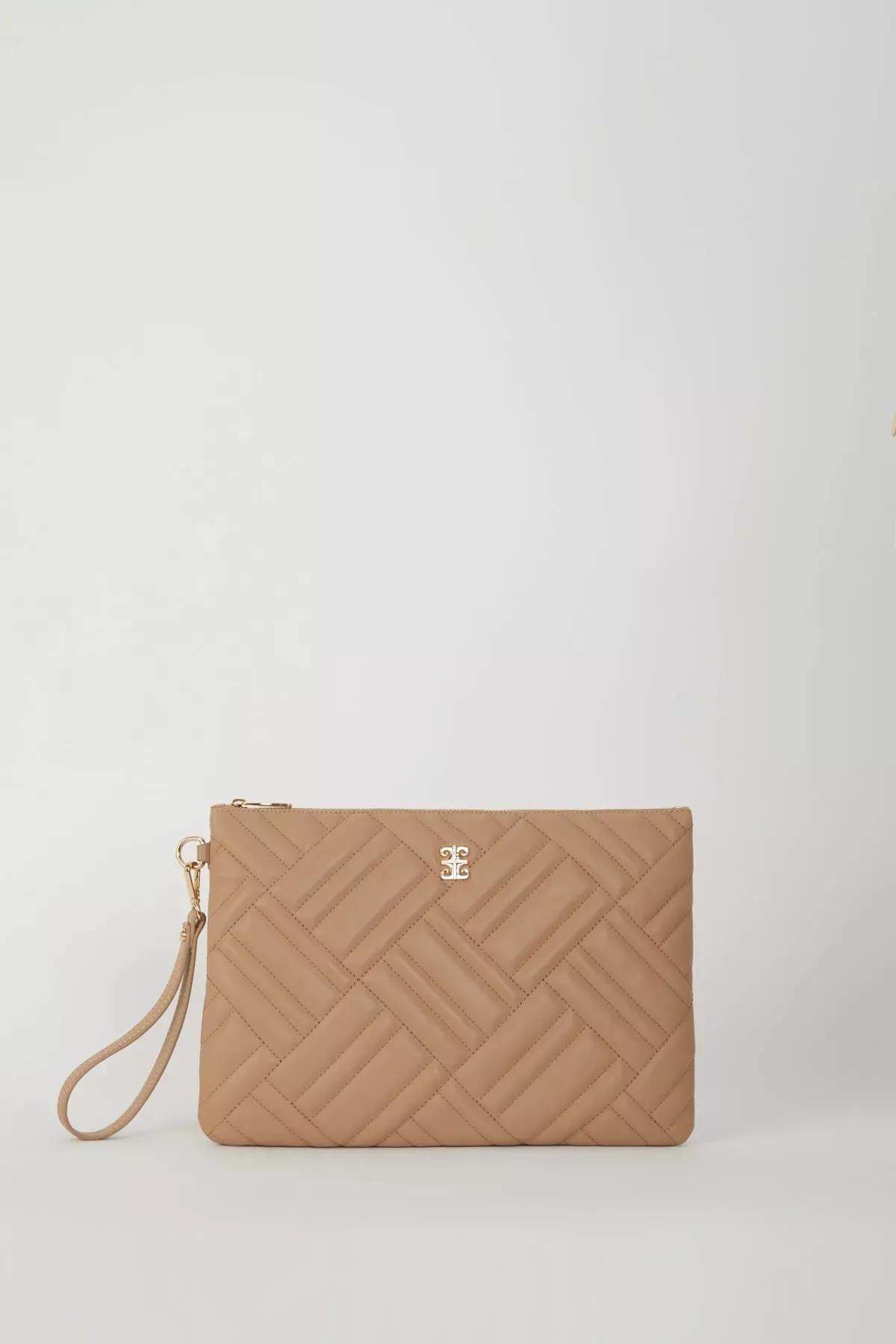 Brown Portfolio Clutch Bag, Soil, large image number 1