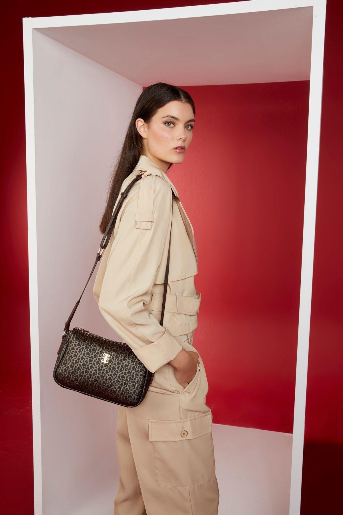 Brown Small Alphabet Shoulder Bag, C101_6721, large image number 0