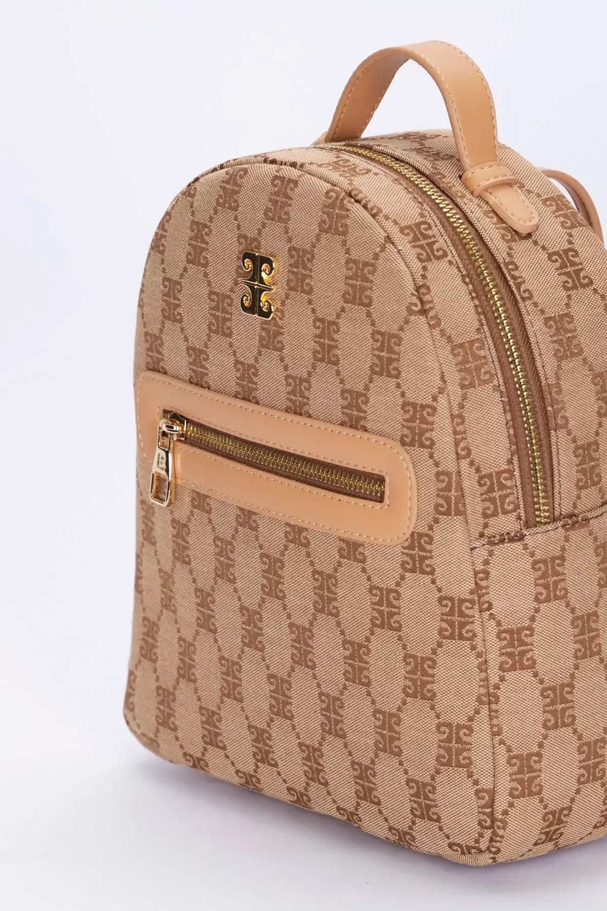 Brown Detailed Backpack, COFFEE, large image number 3