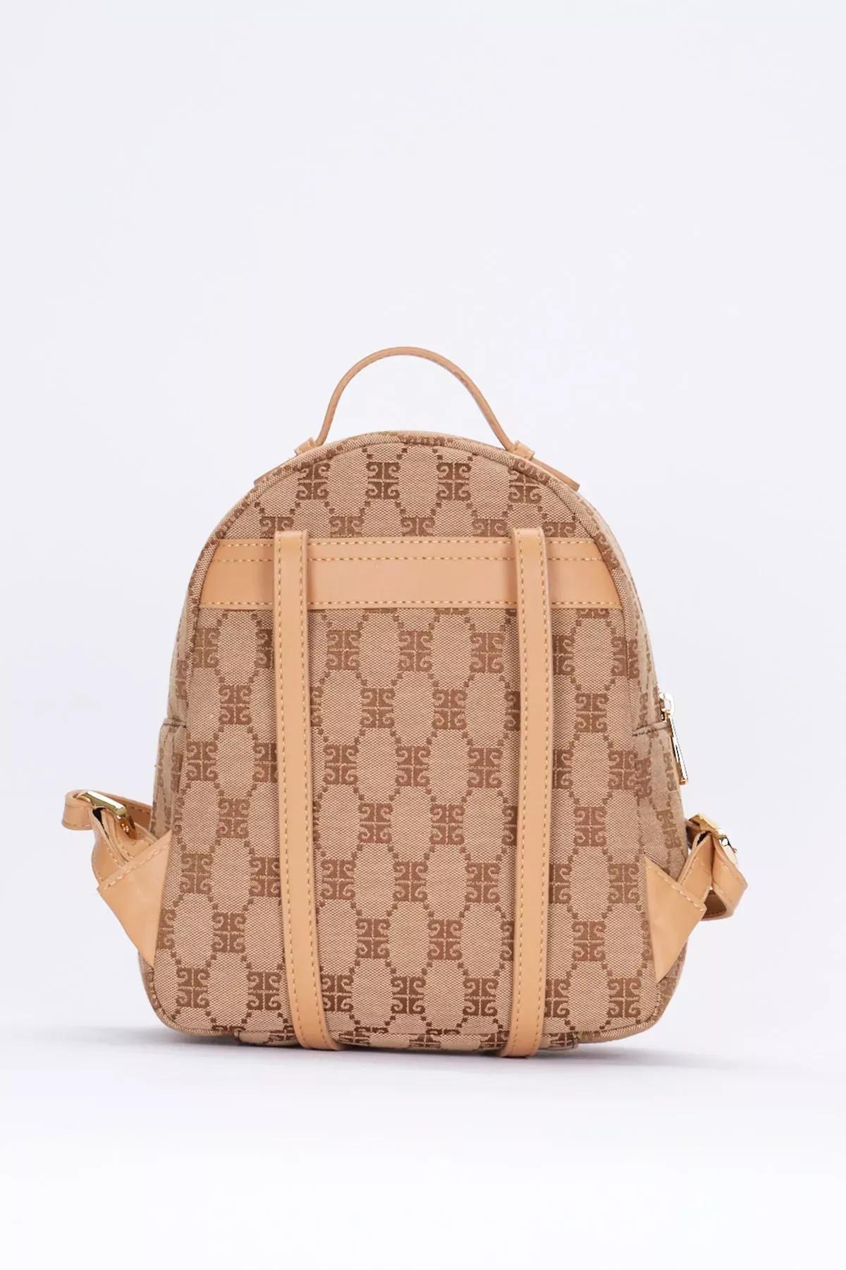 Brown Detailed Backpack, COFFEE, large image number 4