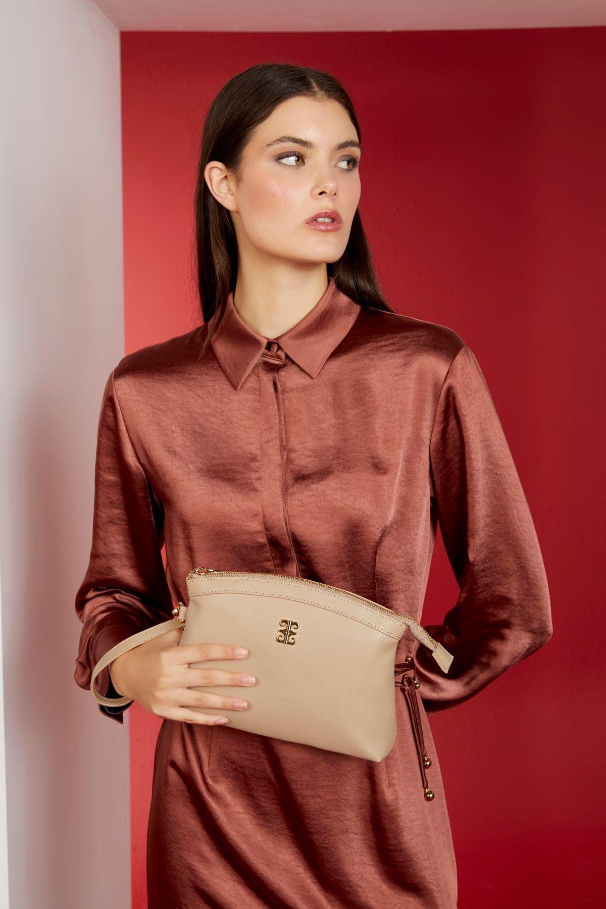 Brown Lux Soft Asos Clutch Bag, C101_6604, large image number 0