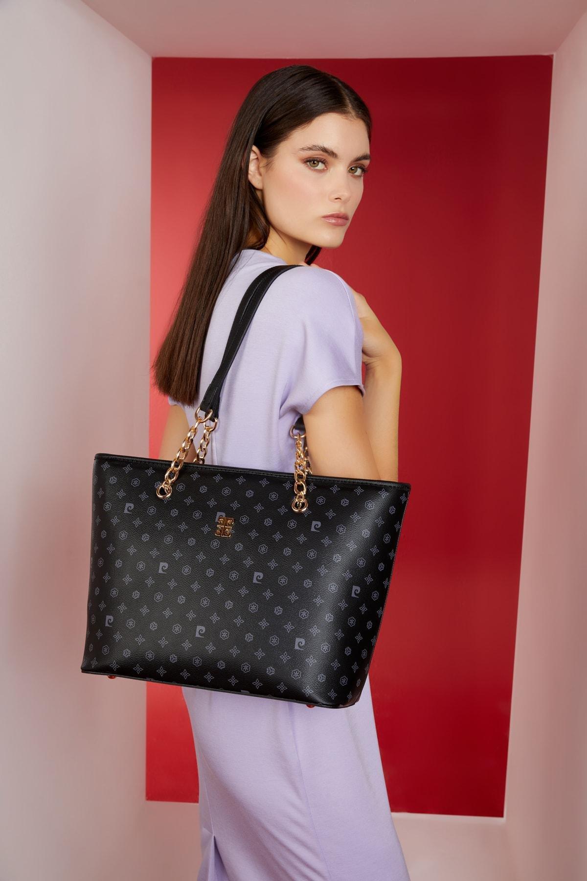 Pierre Cardin Black Monogram Shoulder Bag Azadea