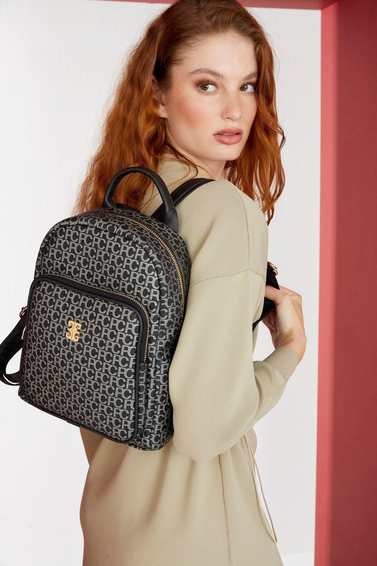 Black Small Alphabet Backpack, C101_6797, large image number 0