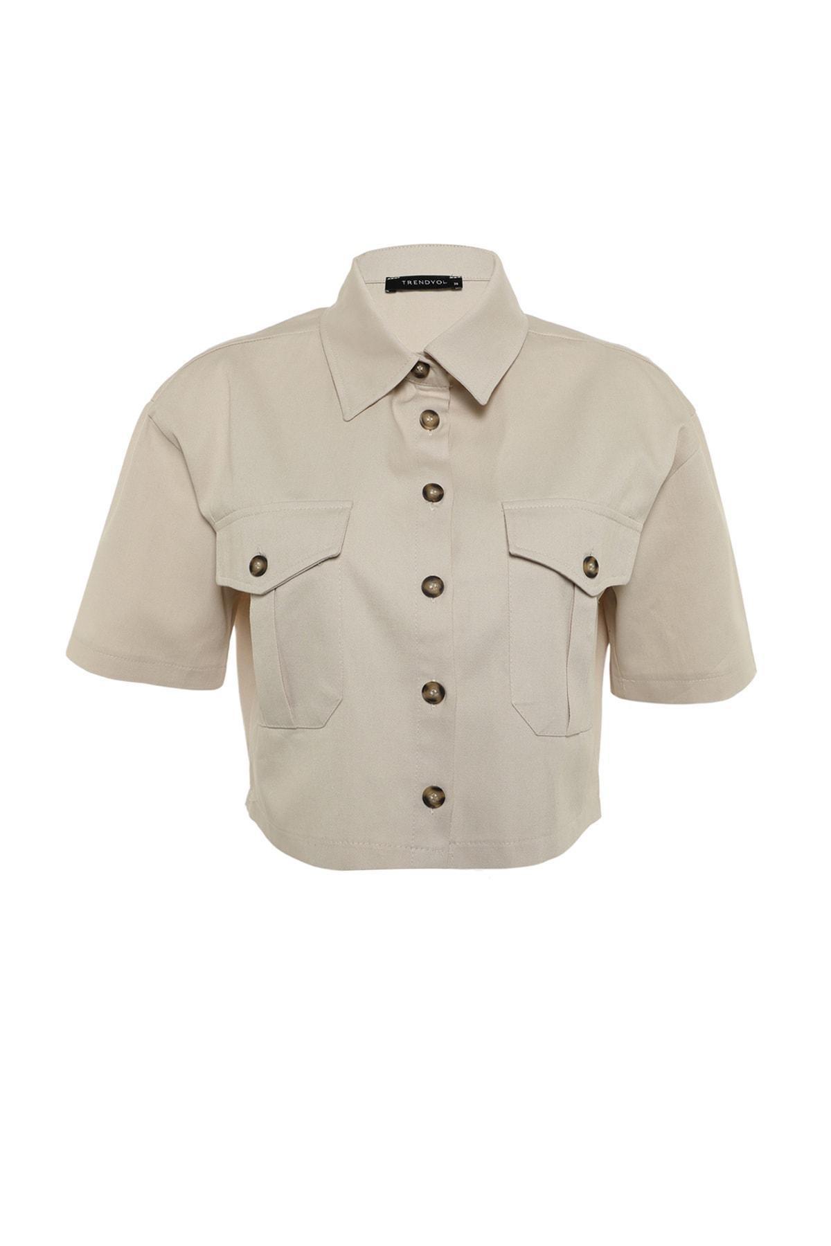 Grey Cotton Casual Collared Shirt, Gray, large image number 5