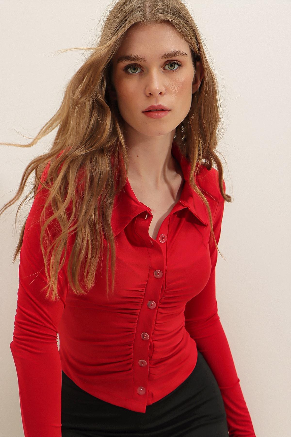 Red Camouflage Slim Shirt, , large image number 1
