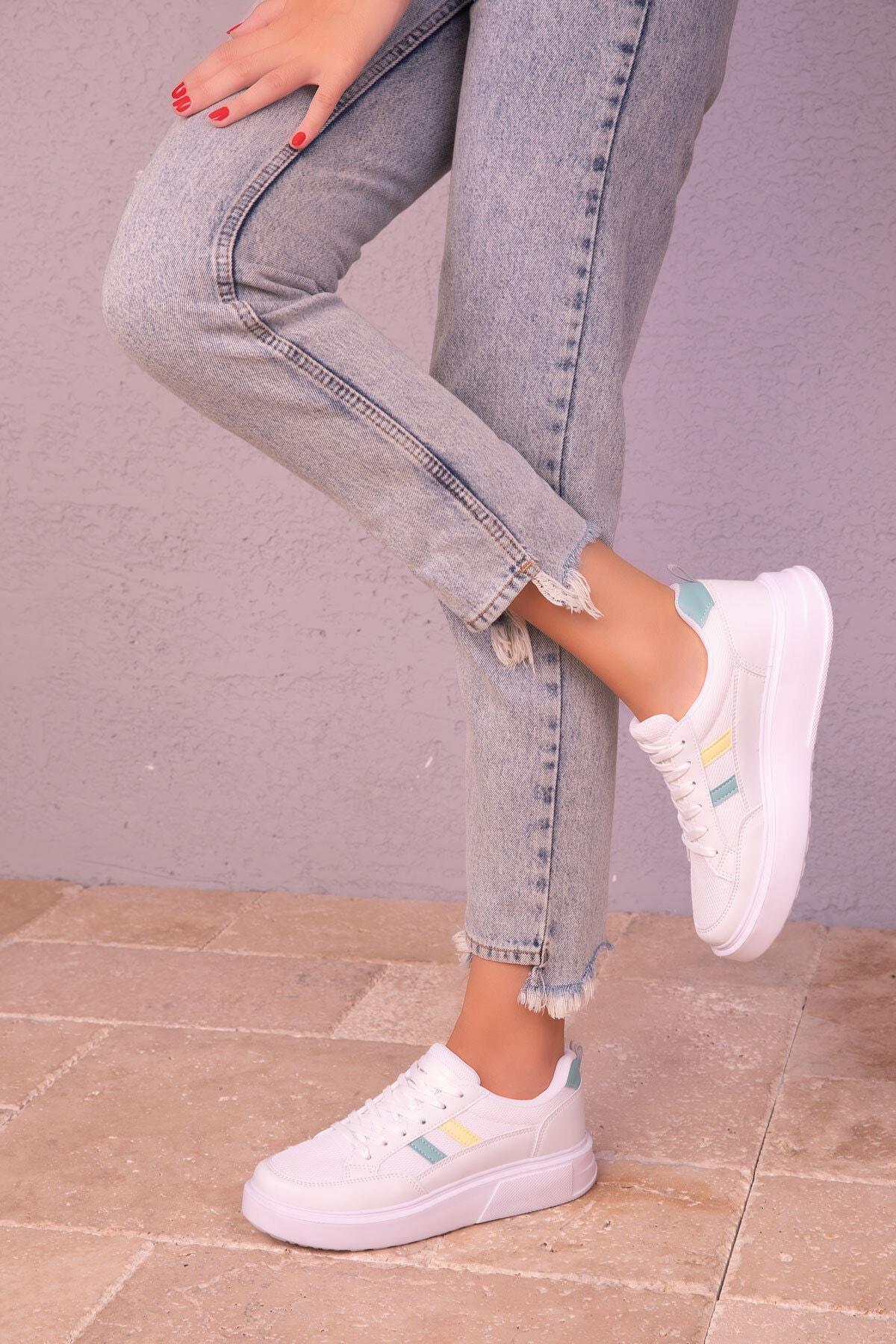 White Lace-Up Sneakers, C101_3933, large image number 0