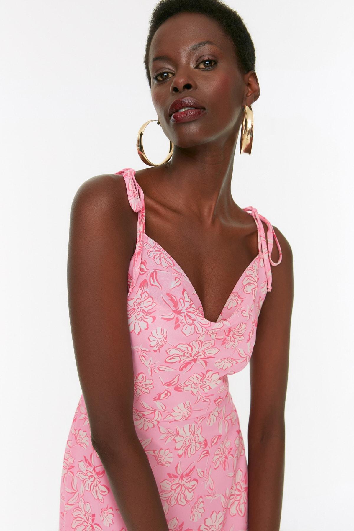 Pink Floral Mini Dress, , large image number 1