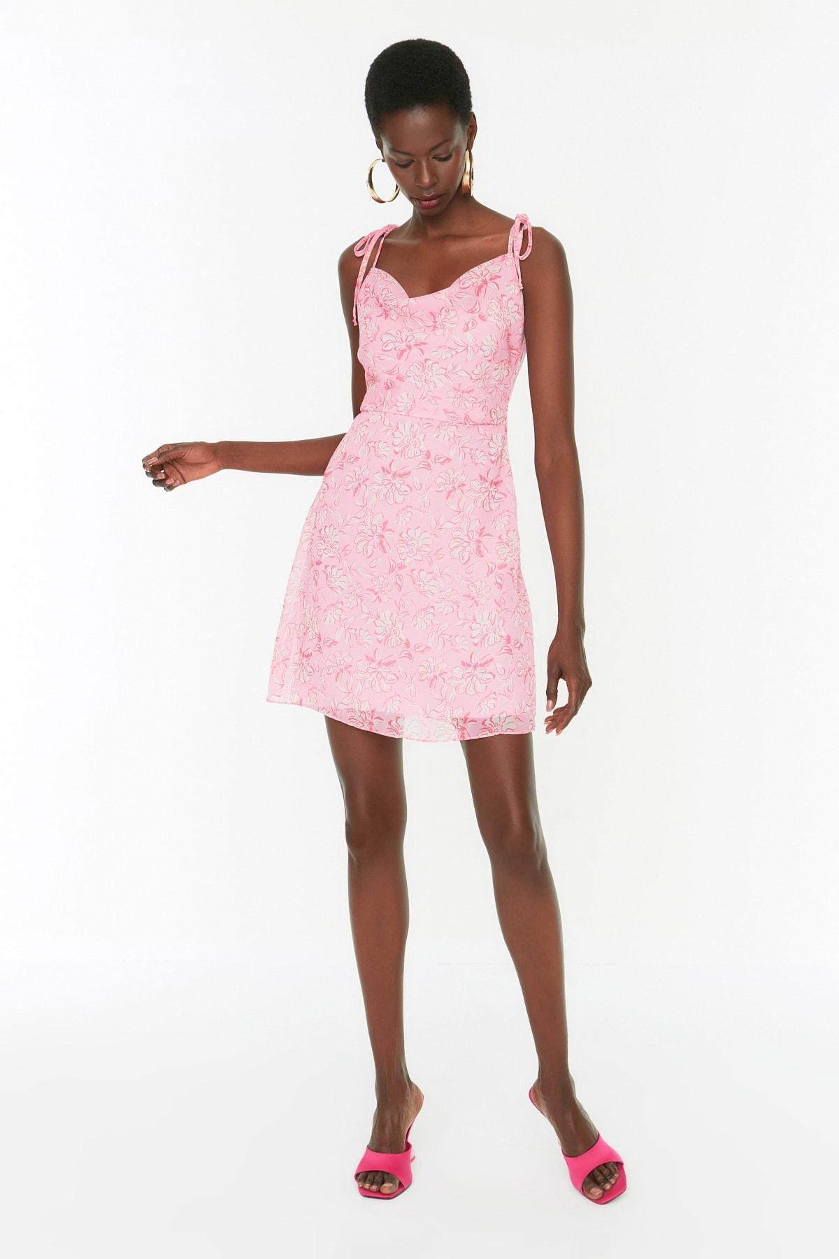 Pink Floral Mini Dress, , large image number 3