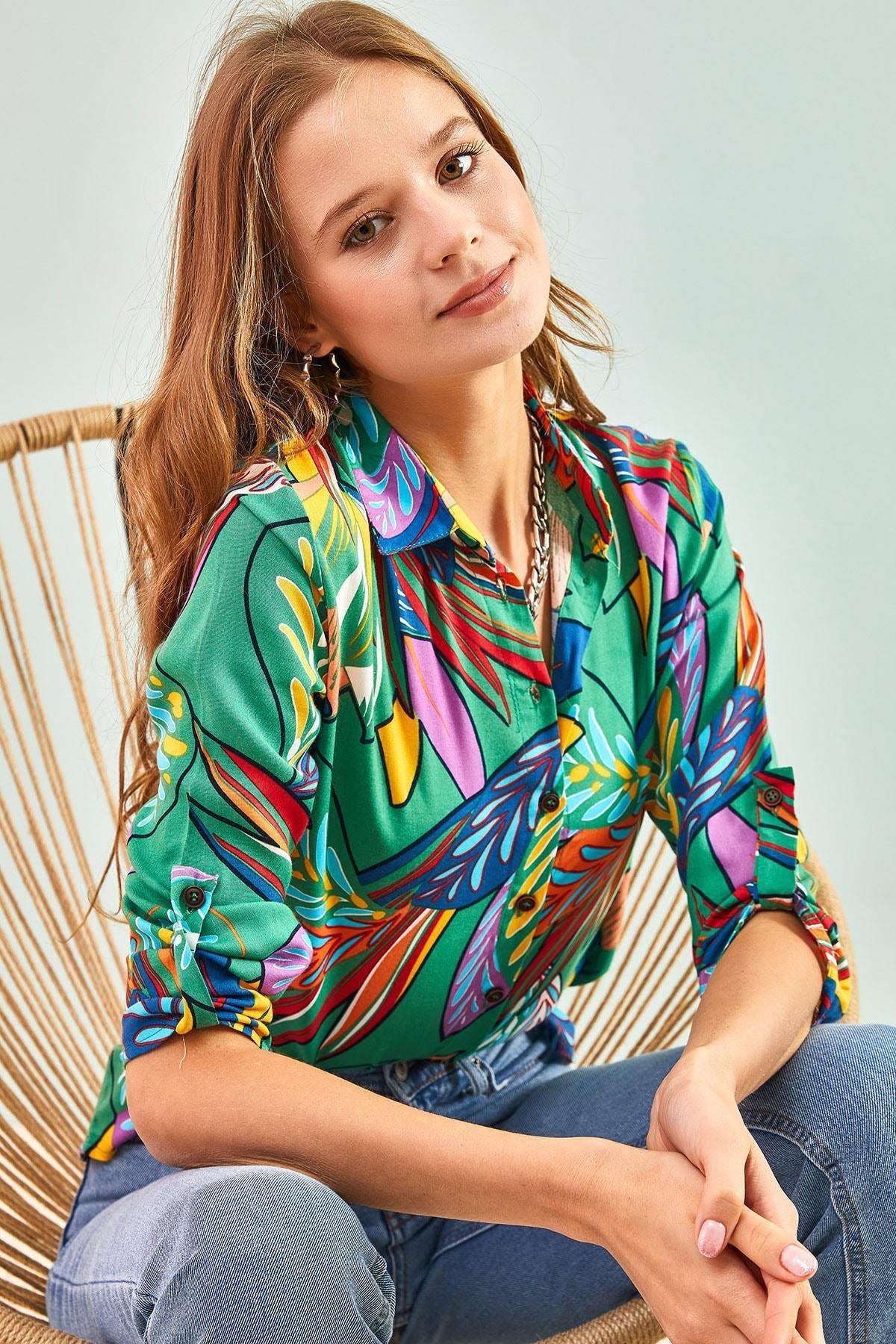 Multicolour Tropical Button Down Shirt, , large image number 2