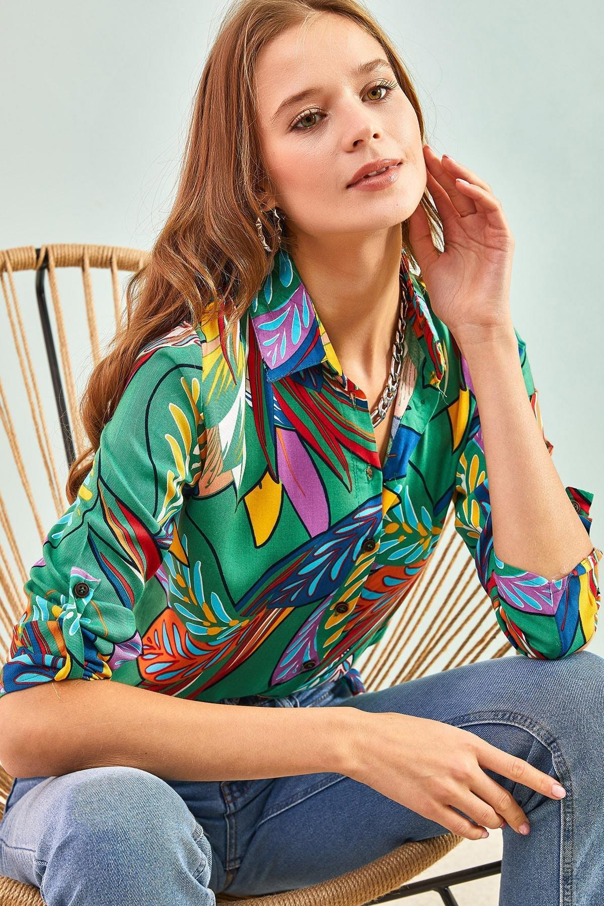 Multicolour Tropical Button Down Shirt, , large image number 3