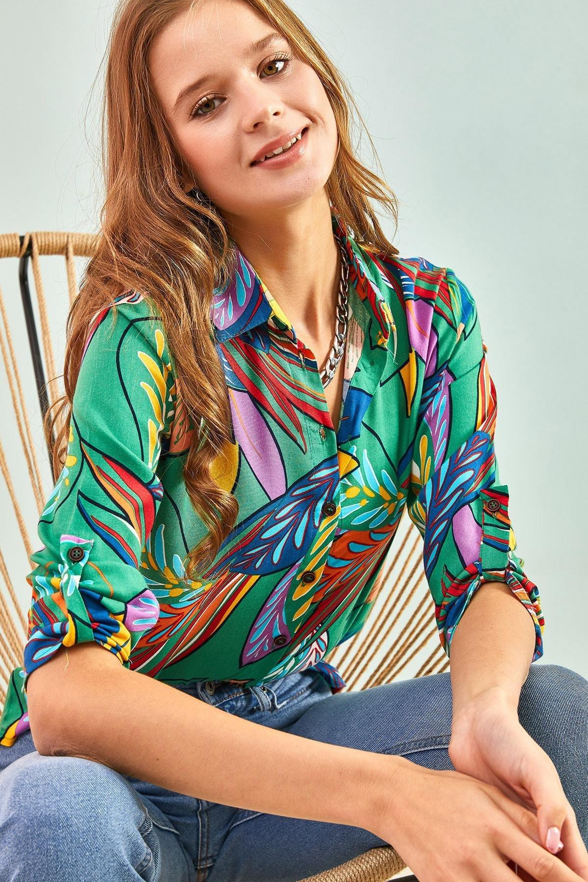 Multicolour Tropical Button Down Shirt, , large image number 5