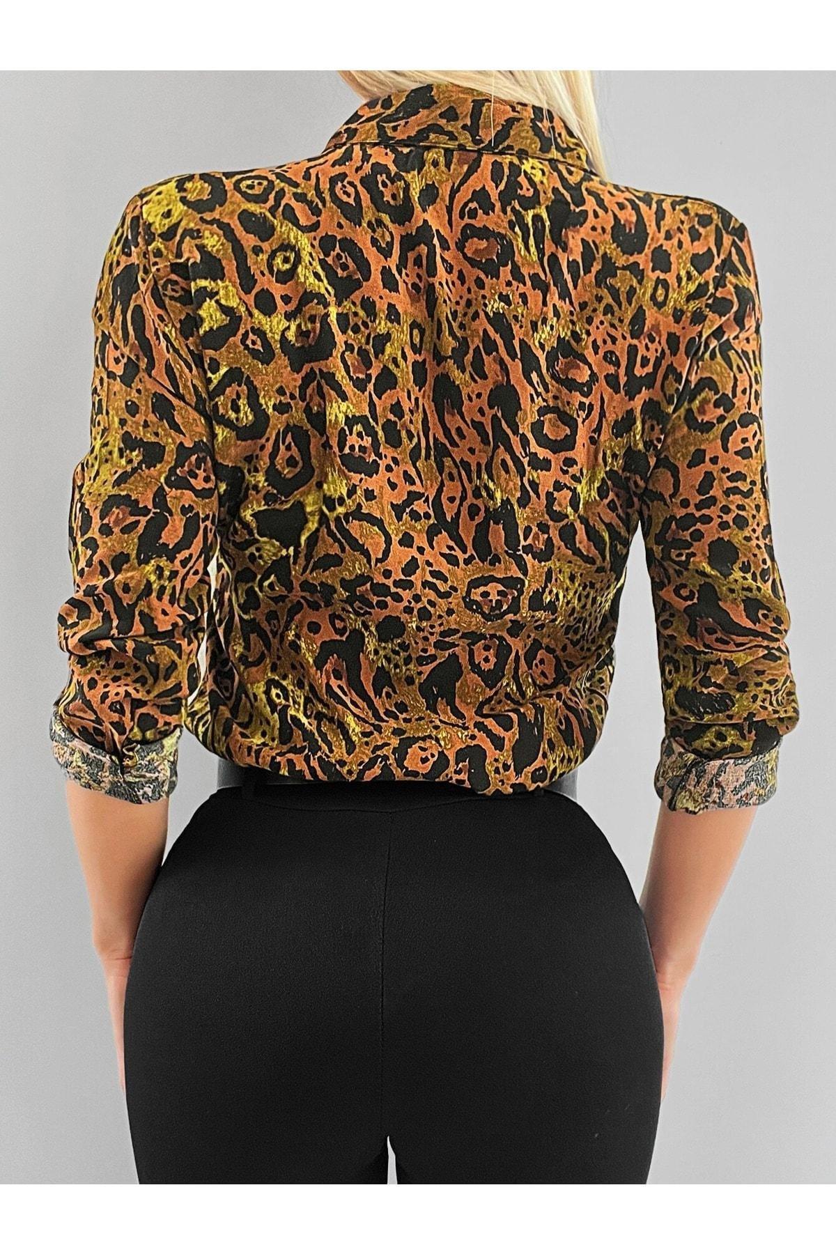 Multicolour Animal Printed Viscose Shirt, Leopard, large image number 3