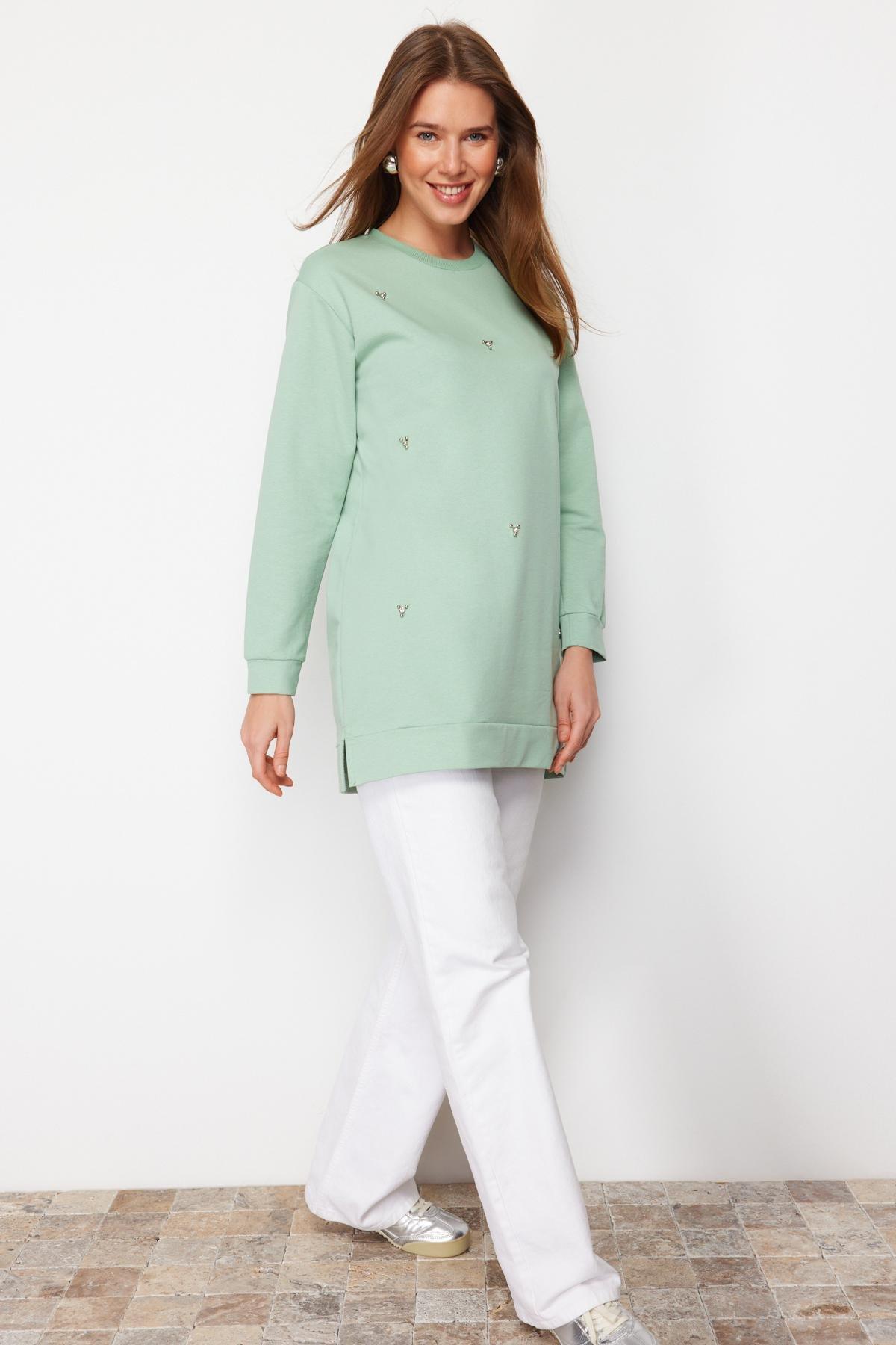 Green Crew Neck Tunic, , large image number 2