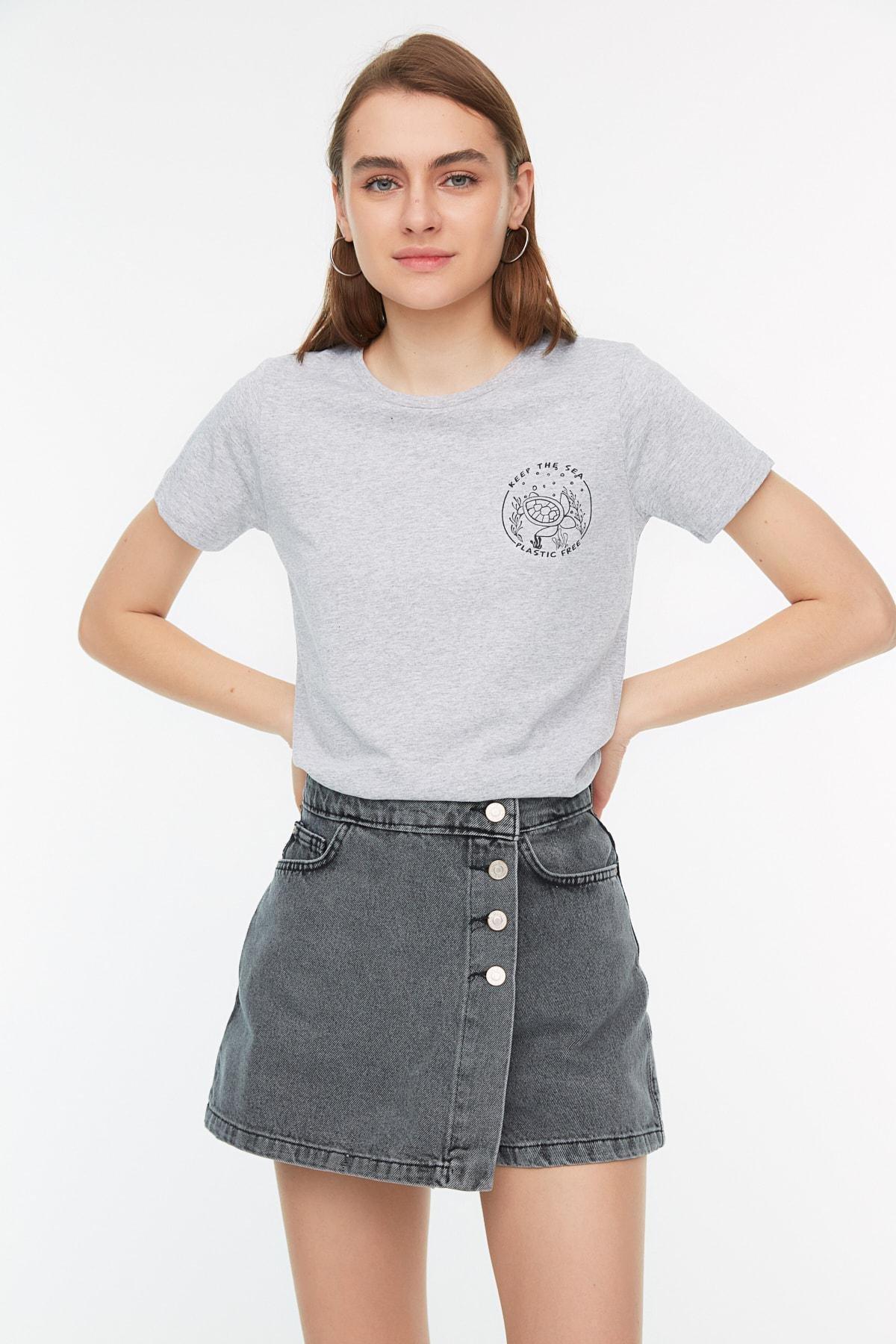 Gray Slim Shorts, , large image number 1
