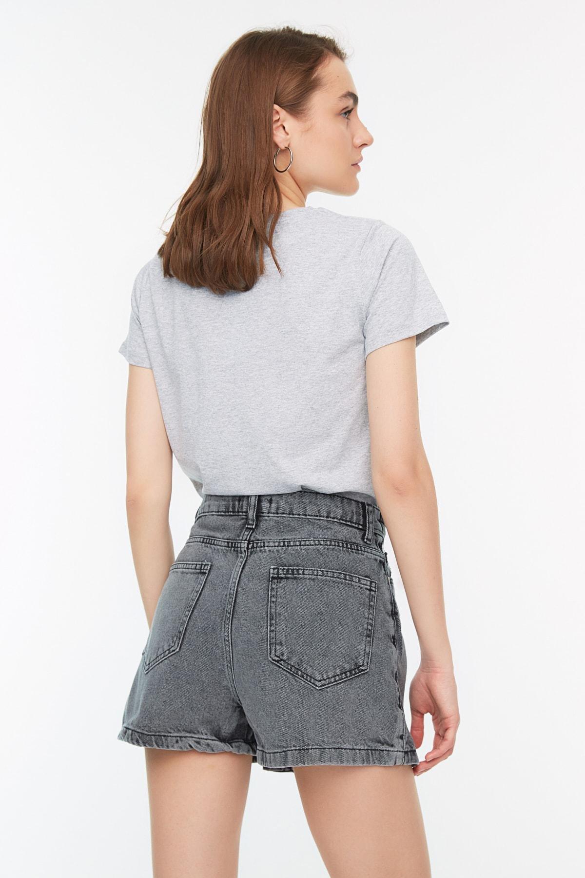 Gray Slim Shorts, , large image number 5