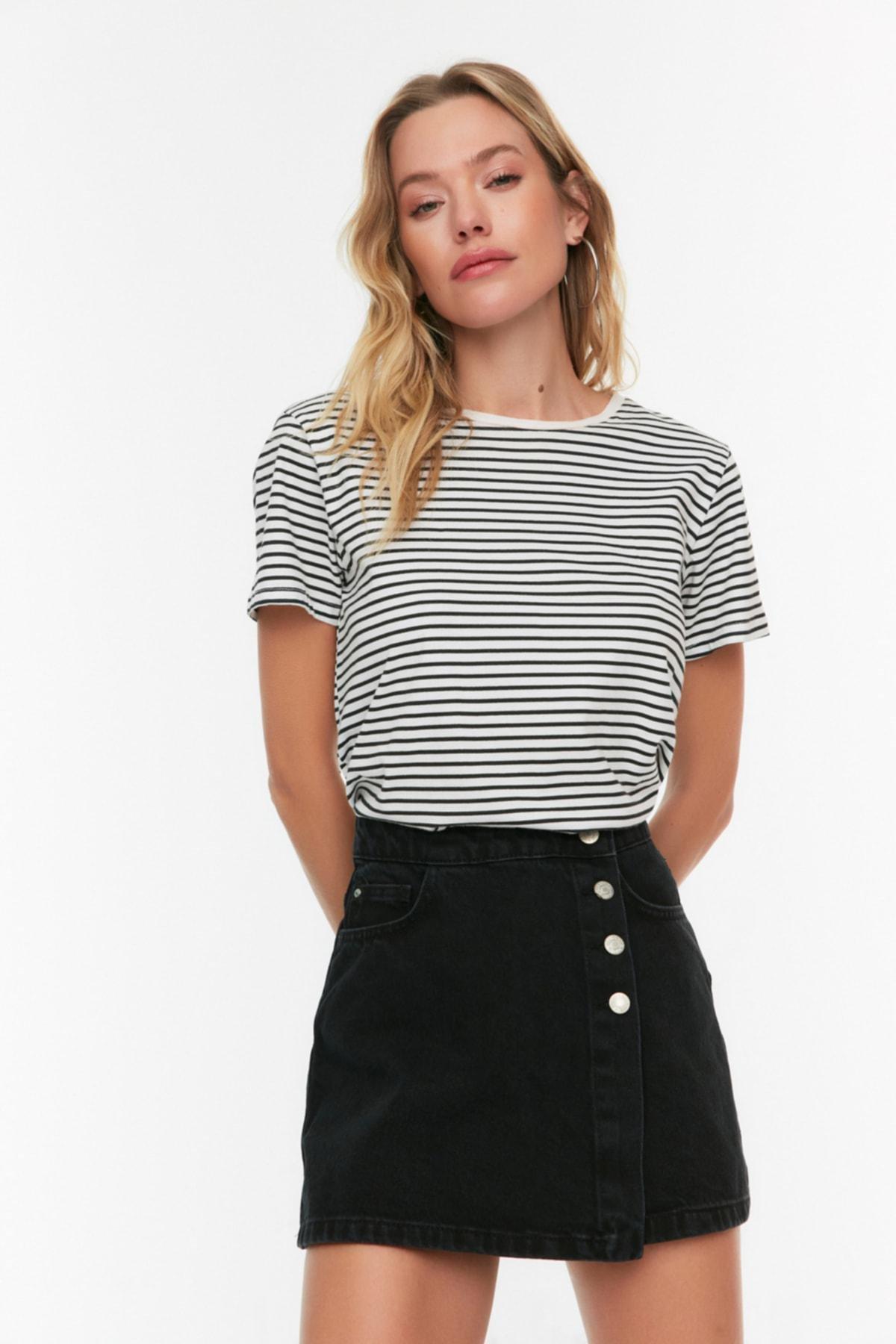 Black Mid-Waist Slim Skort, , large image number 2
