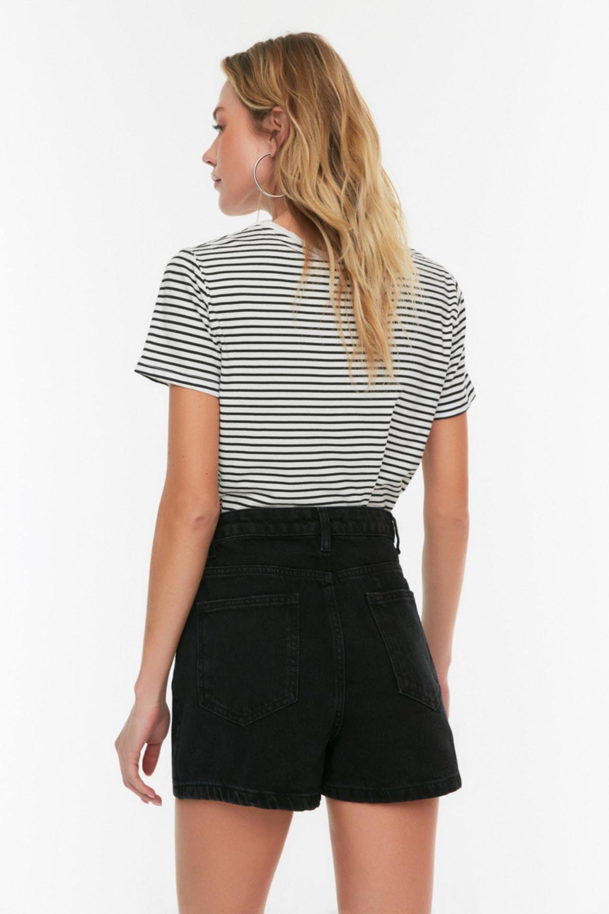 Black Mid-Waist Slim Skort, , large image number 3