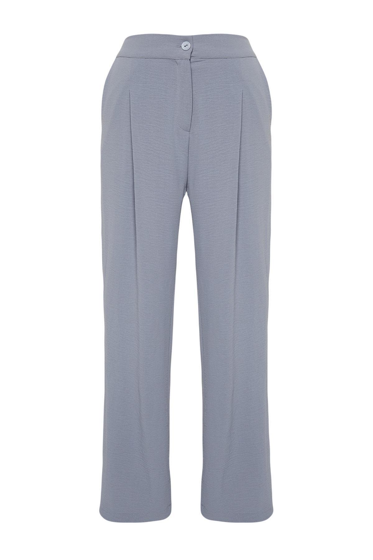 Gray Loose Plus Size Pants, , large image number 5