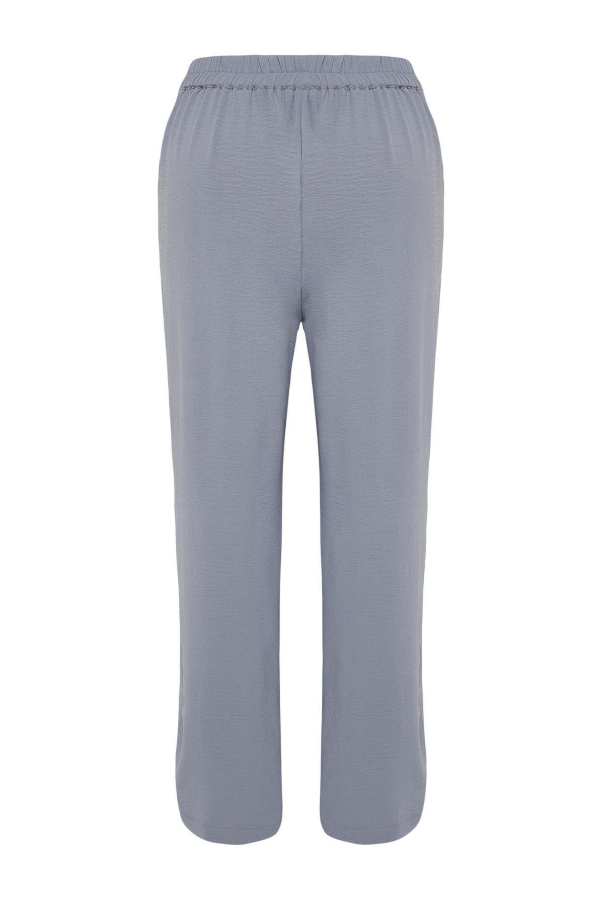 Gray Loose Plus Size Pants, , large image number 7
