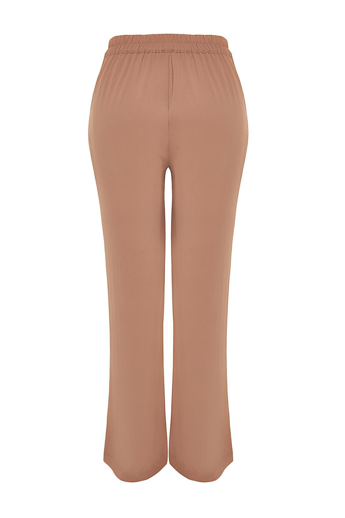 Brown Loose Plus Size Pants, , large image number 6