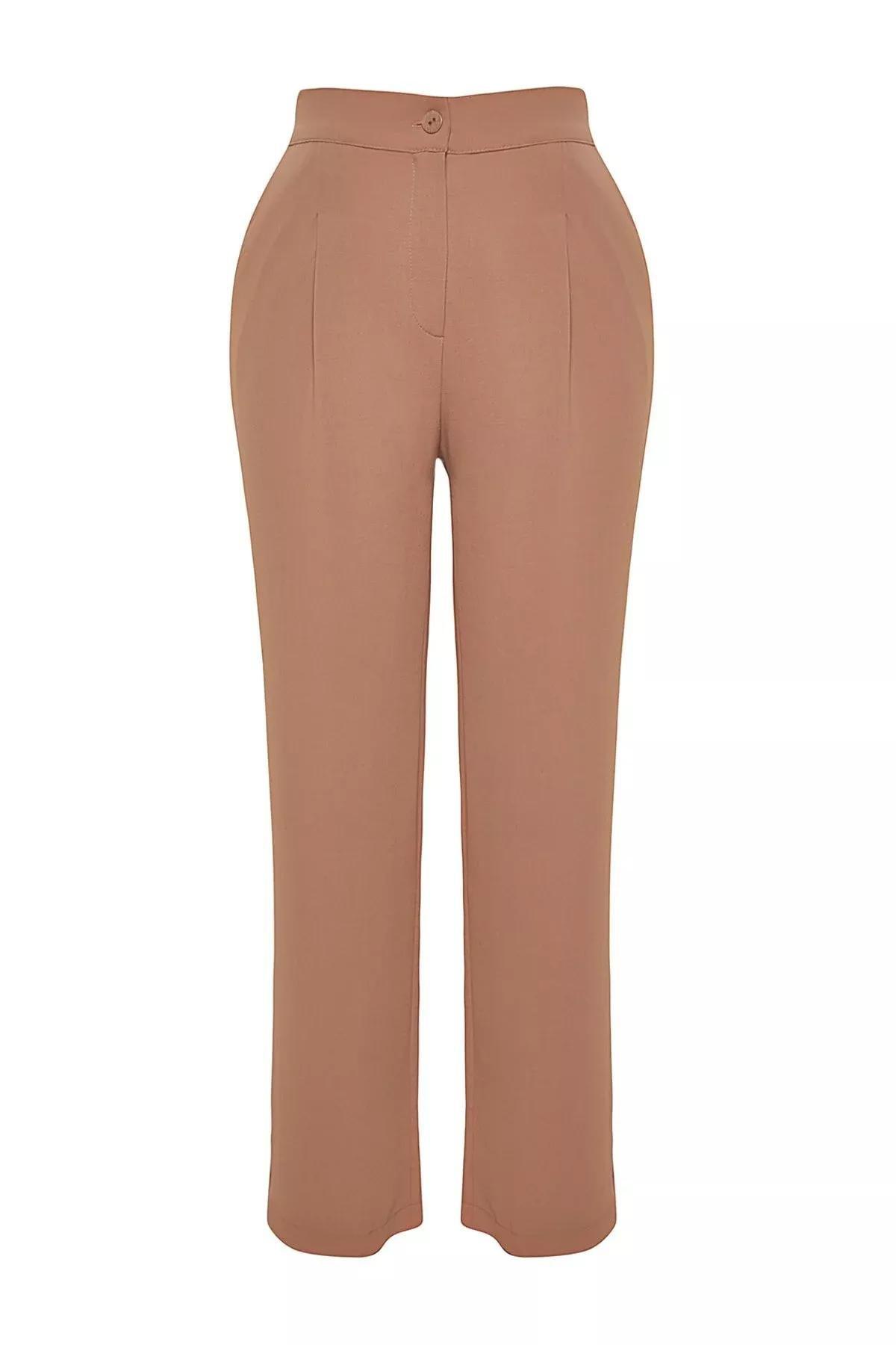 Brown Loose Plus Size Pants, Brown, large image number 8