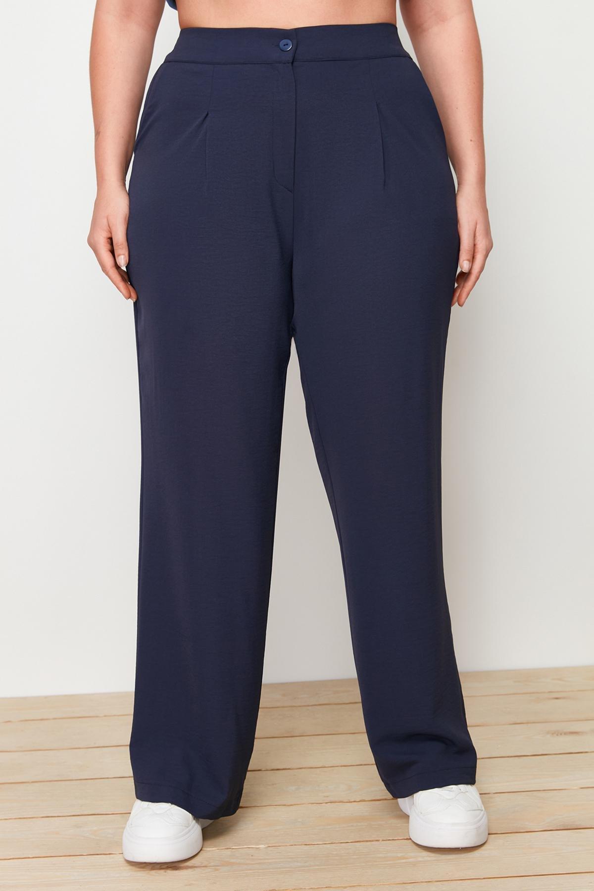 Trendyol - Blue Loose Plus Size Pants