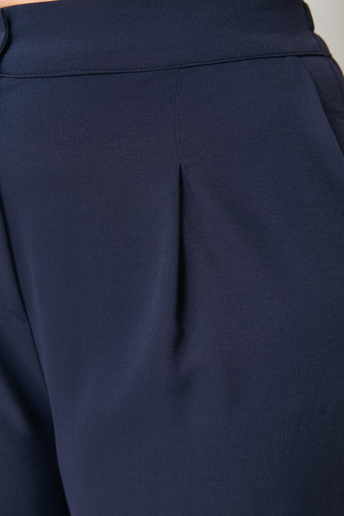 Blue Loose Plus Size Pants, Dark blue, large image number 9