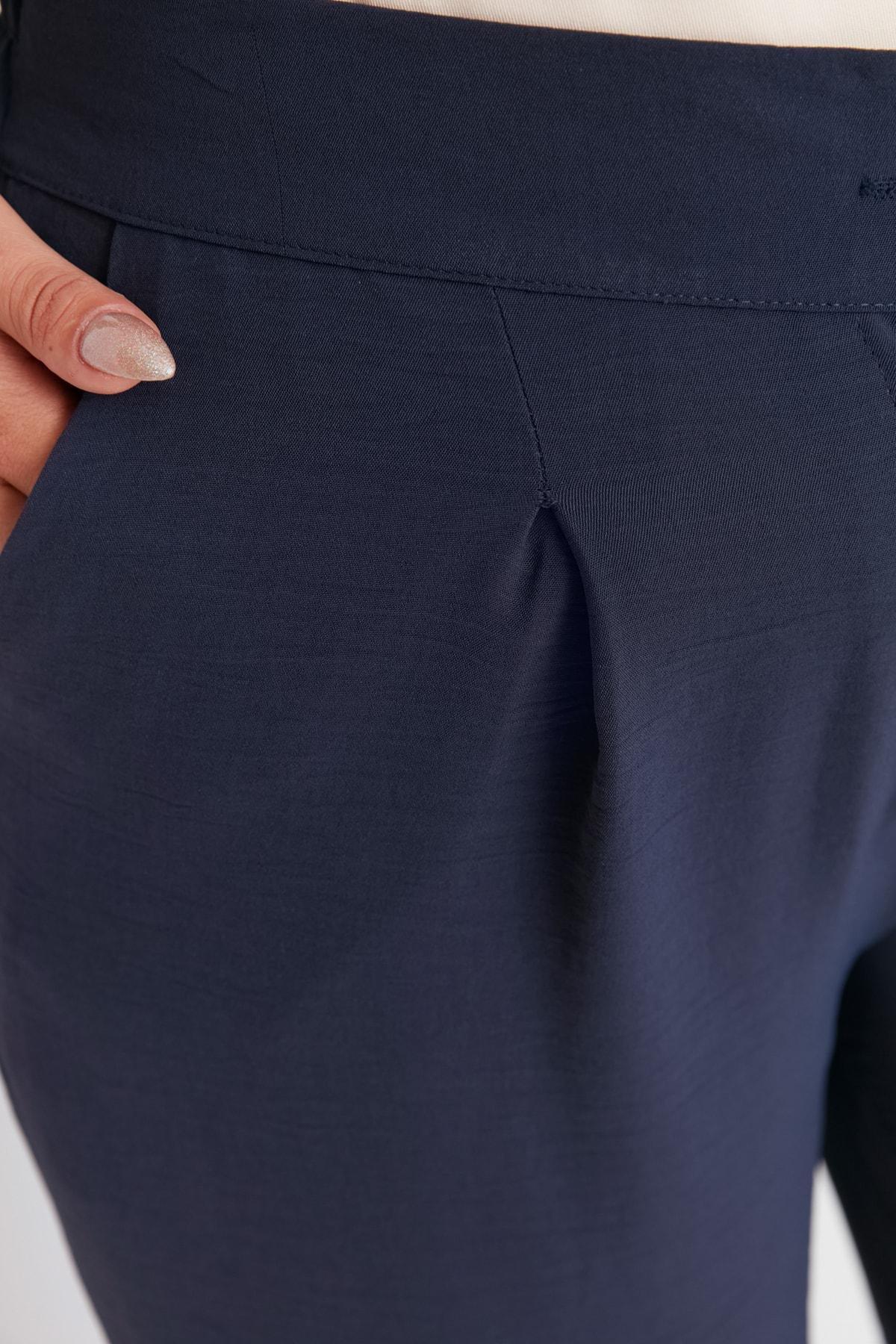 Blue Loose Plus Size Pants, , large image number 10