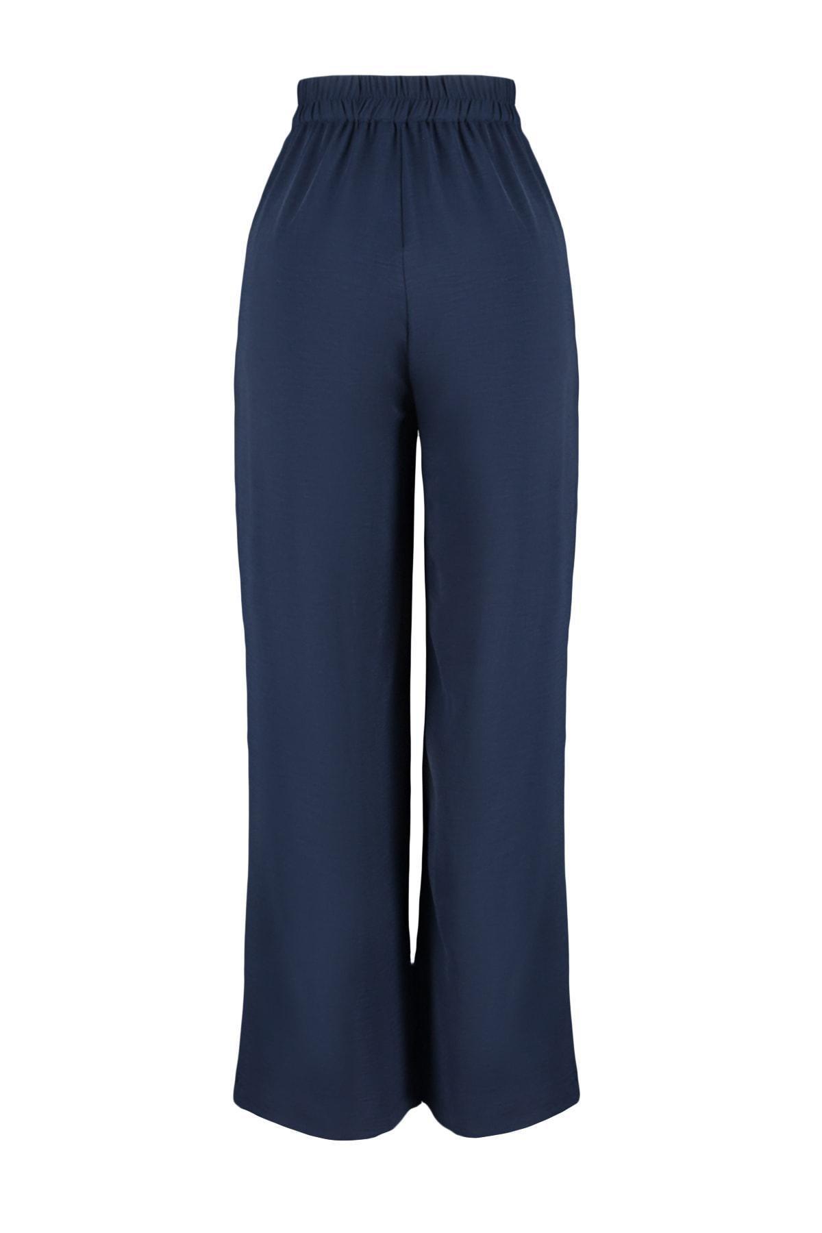 Blue Loose Plus Size Pants, , large image number 13
