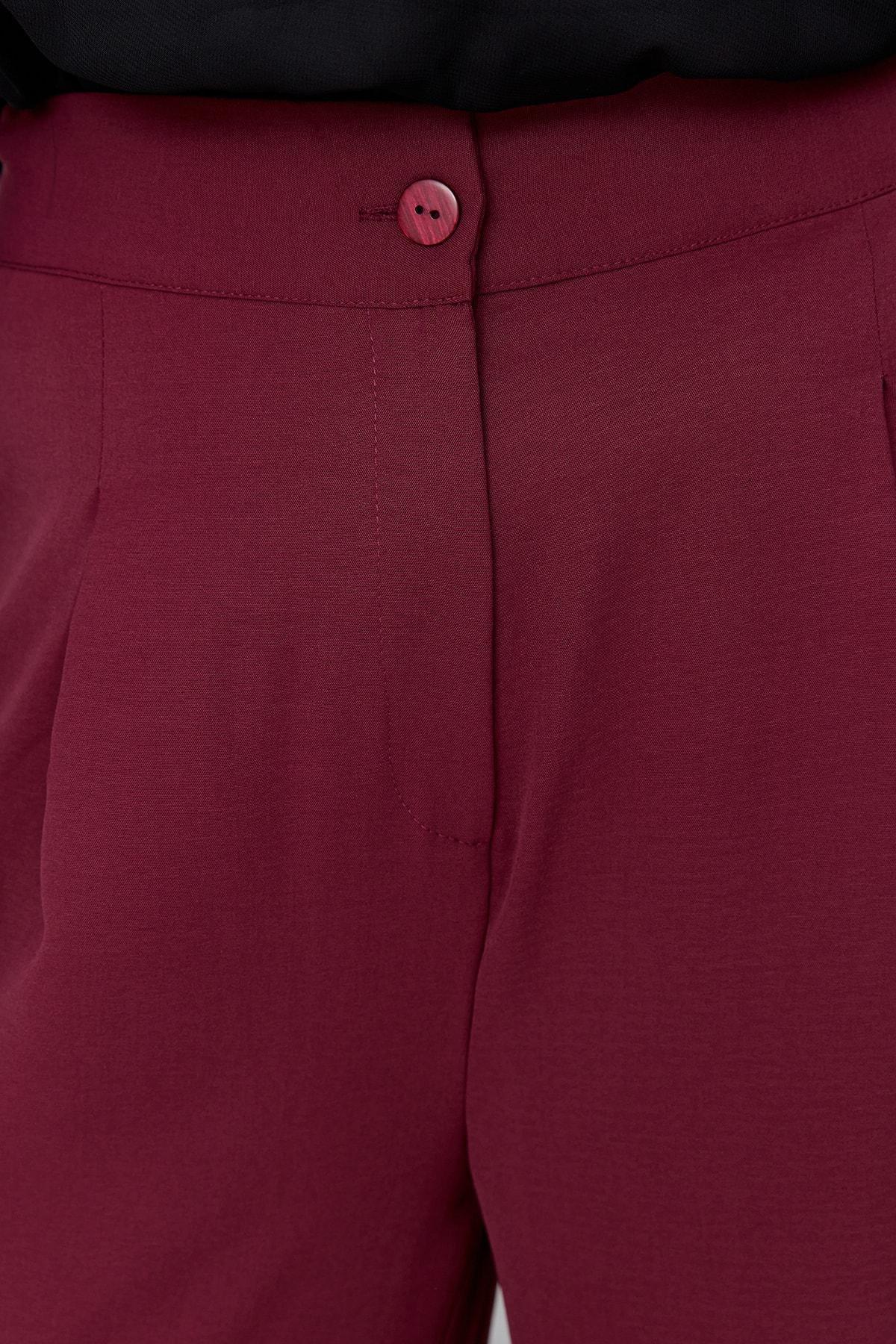 Burgundy Loose Plus Size Pants, , large image number 4