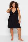 Trendyol - Black V-Neck Plus Size Nightgown, Set Of 2