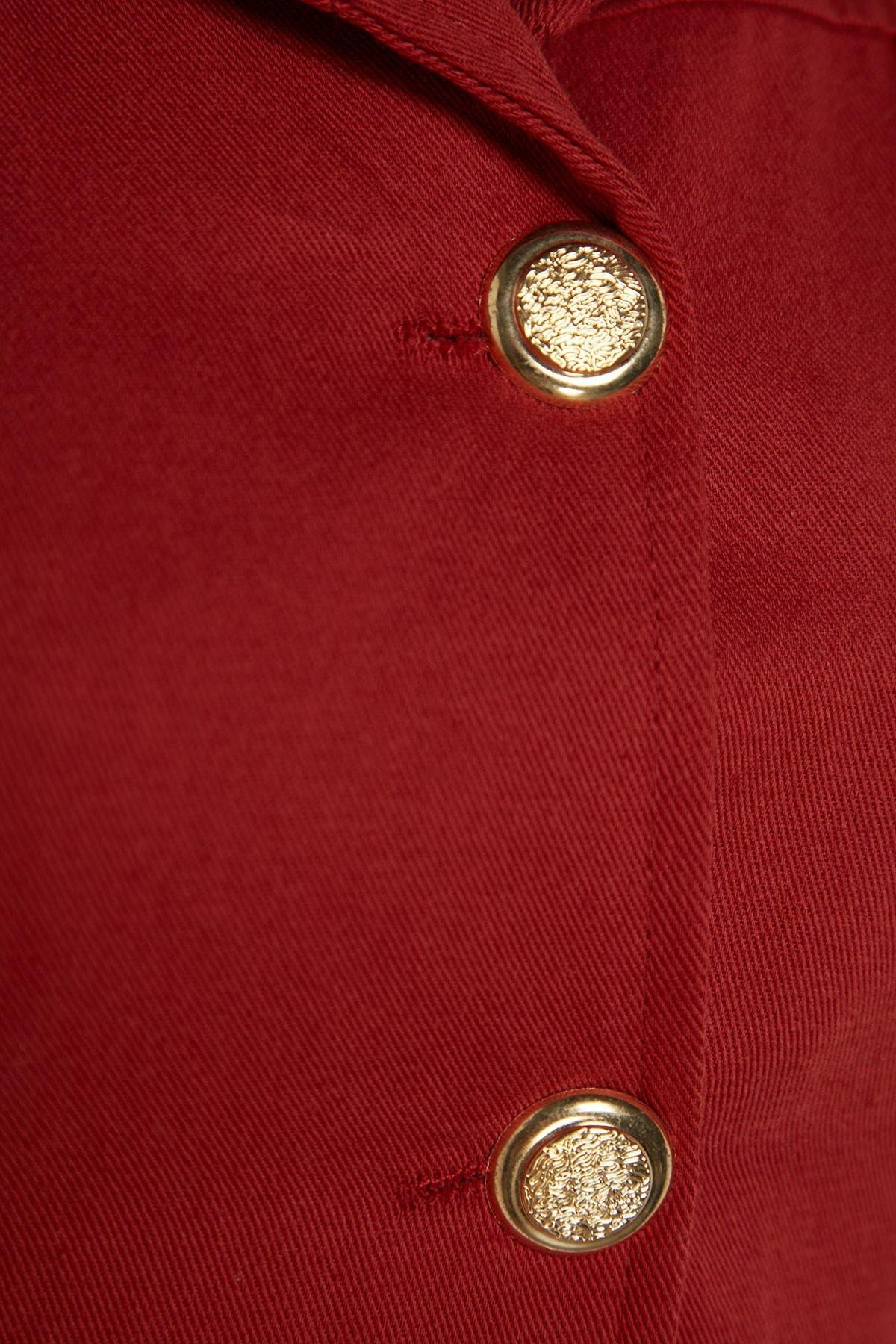 Red Collared Shirt Dress, , large image number 7