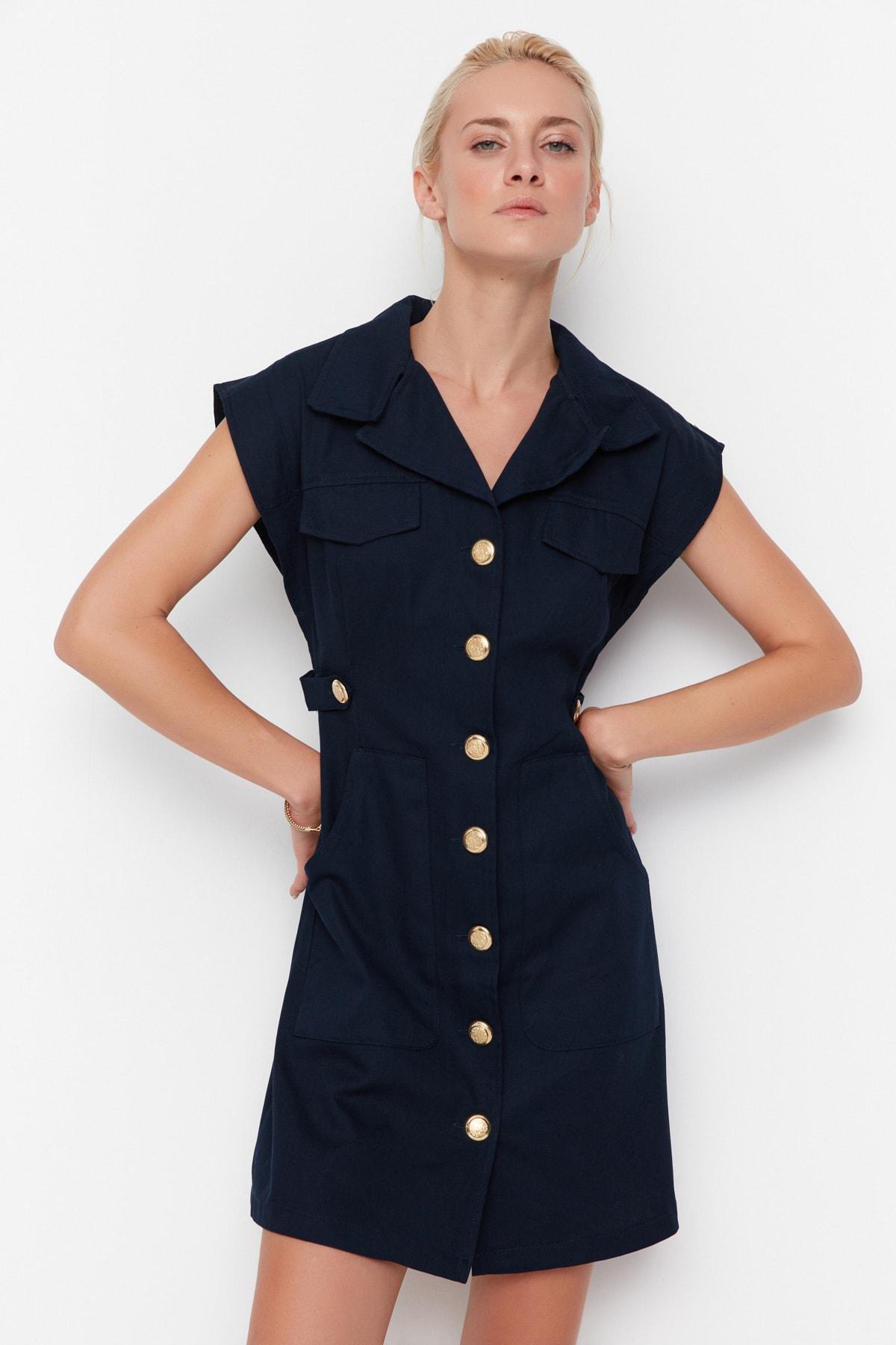 Blue Basic Dress, , large image number 1