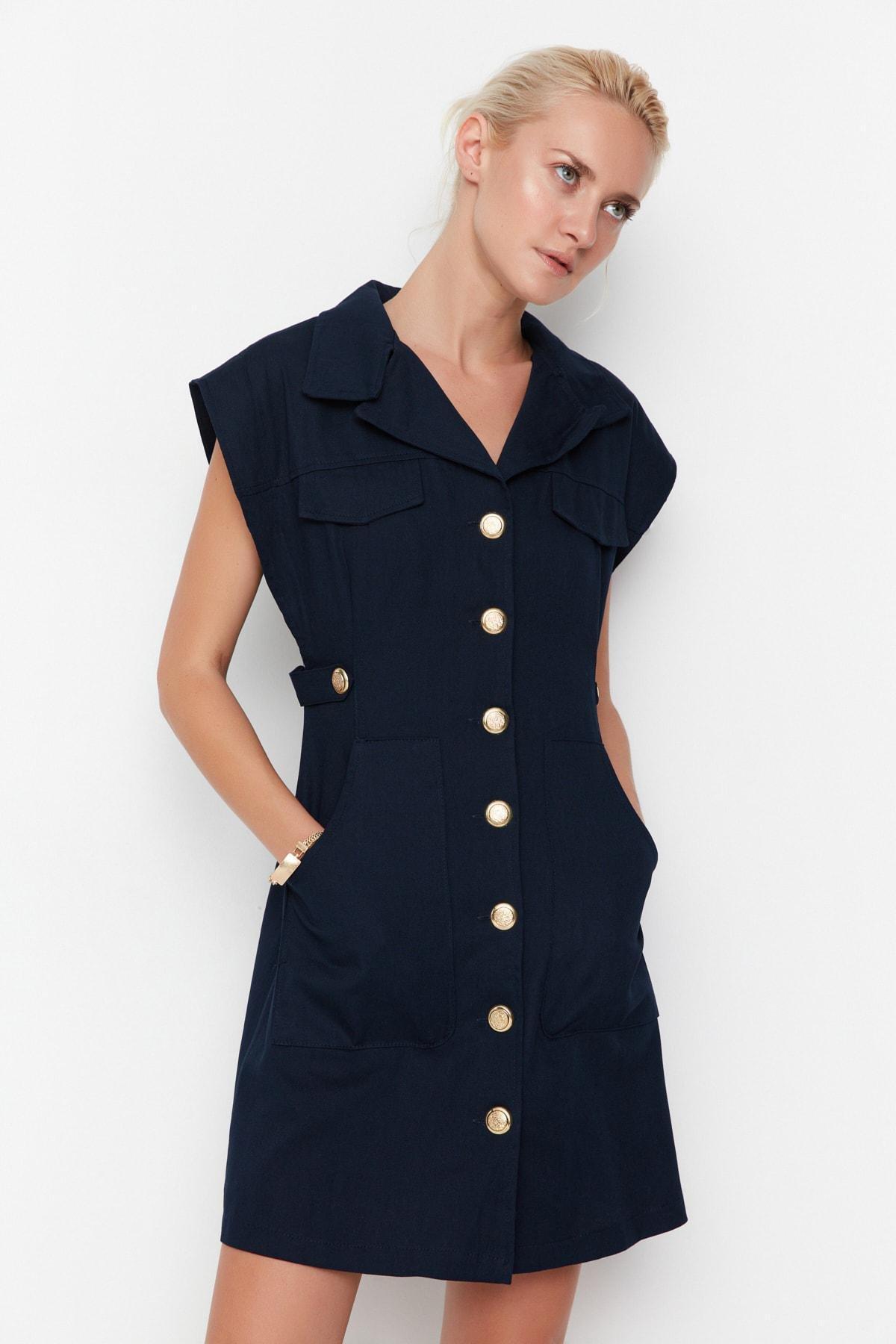 Blue Basic Dress, , large image number 2