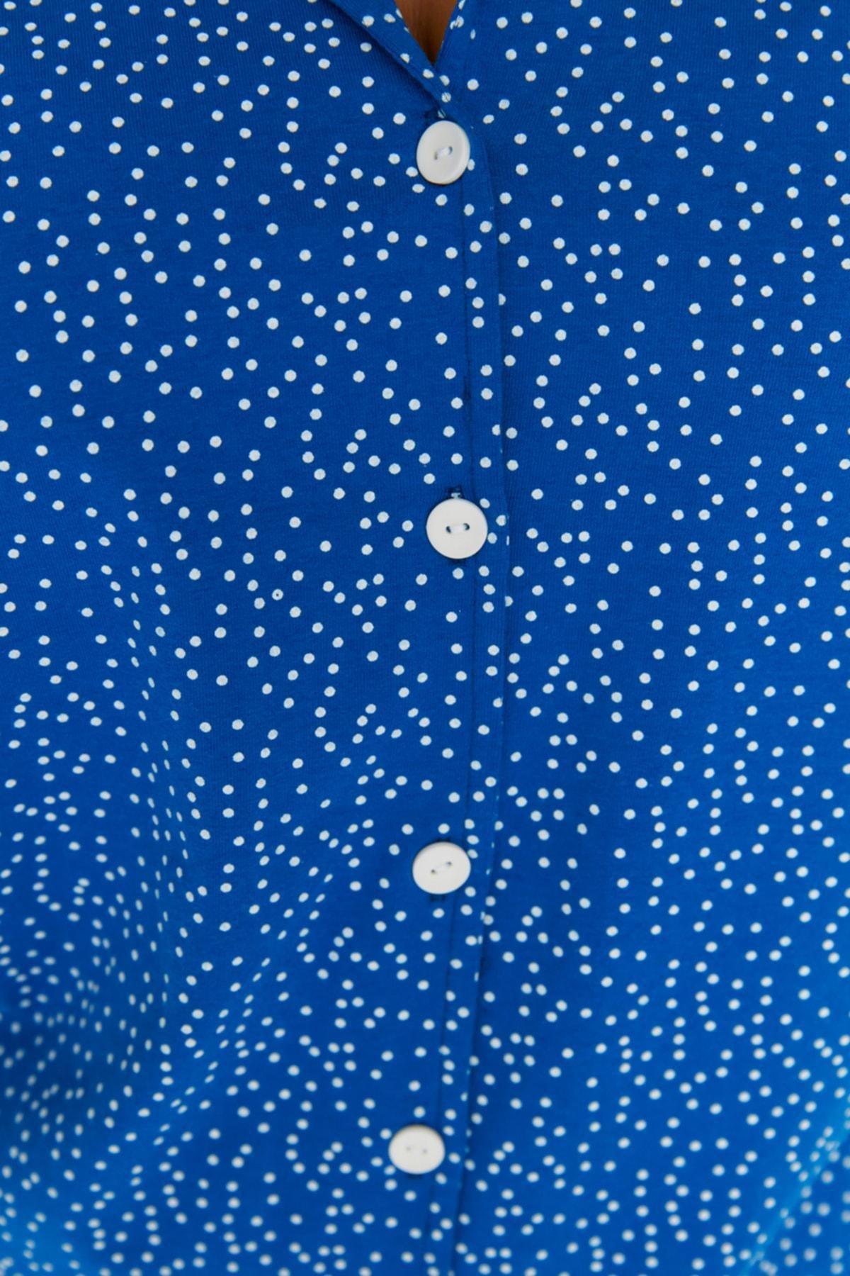 Navy Regular Plus Size Pajama Set, Dark blue, large image number 3