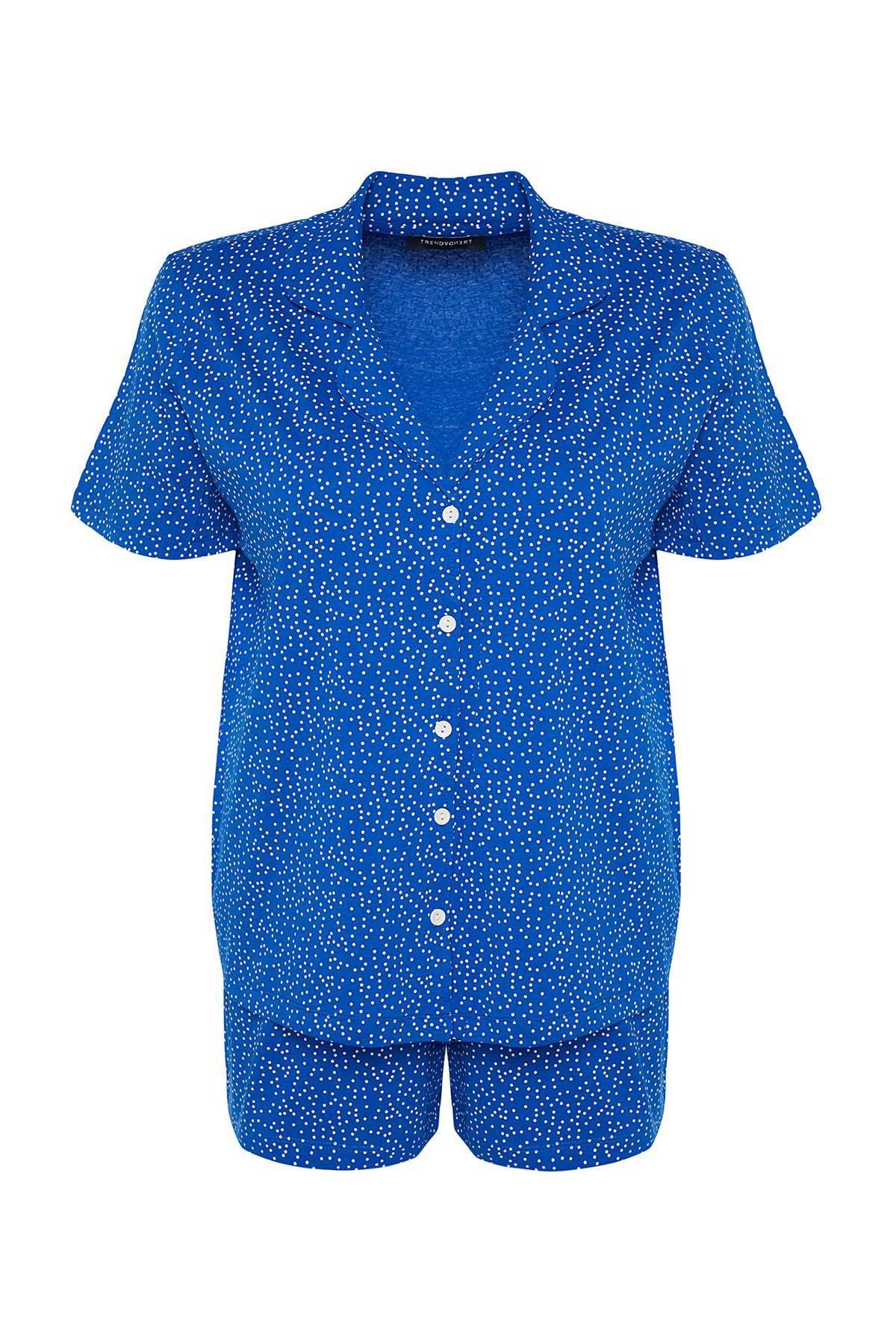 Navy Regular Plus Size Pajama Set, , large image number 5