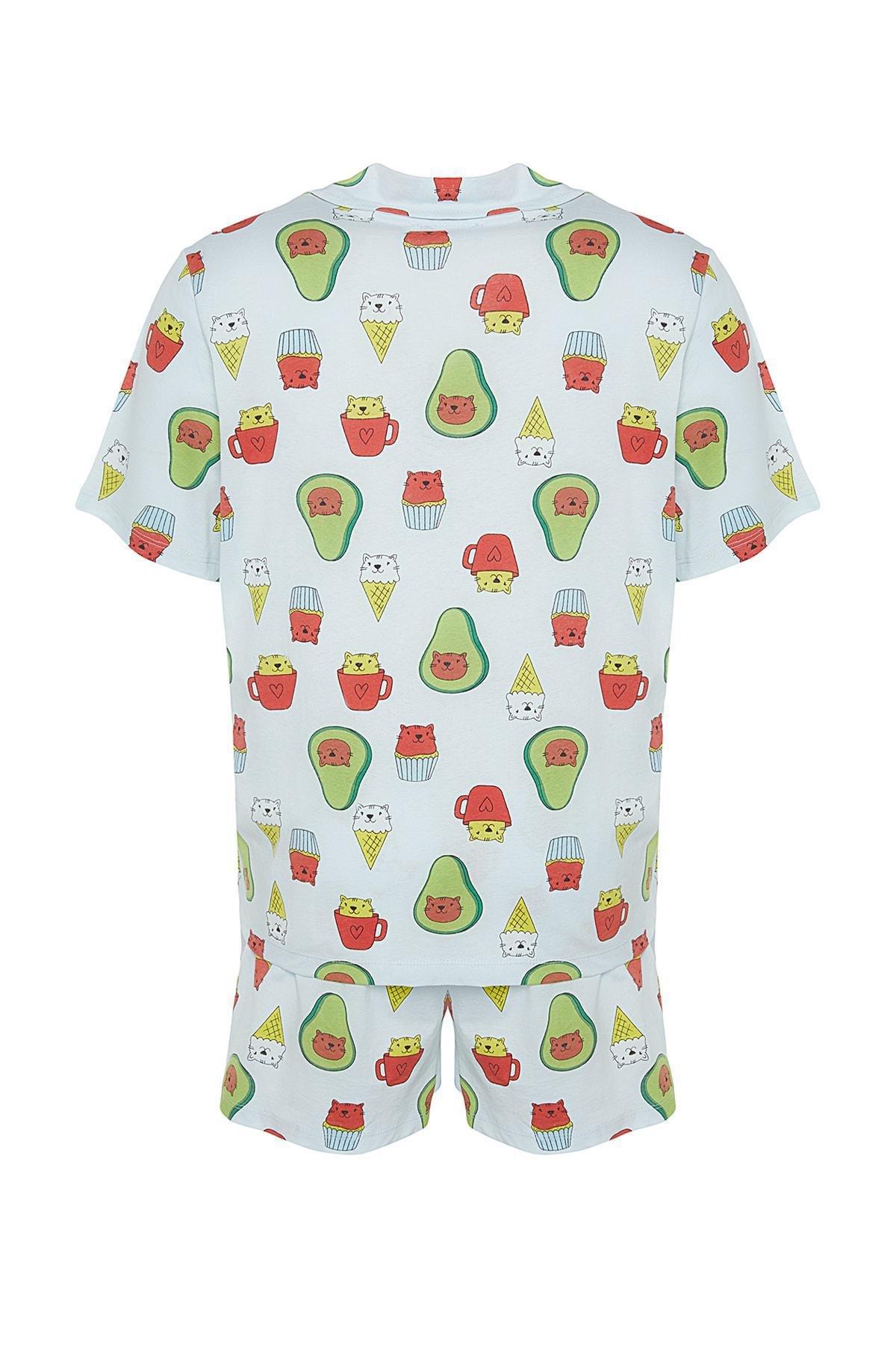 Blue Regular Plus Size Pajama Set, , large image number 7