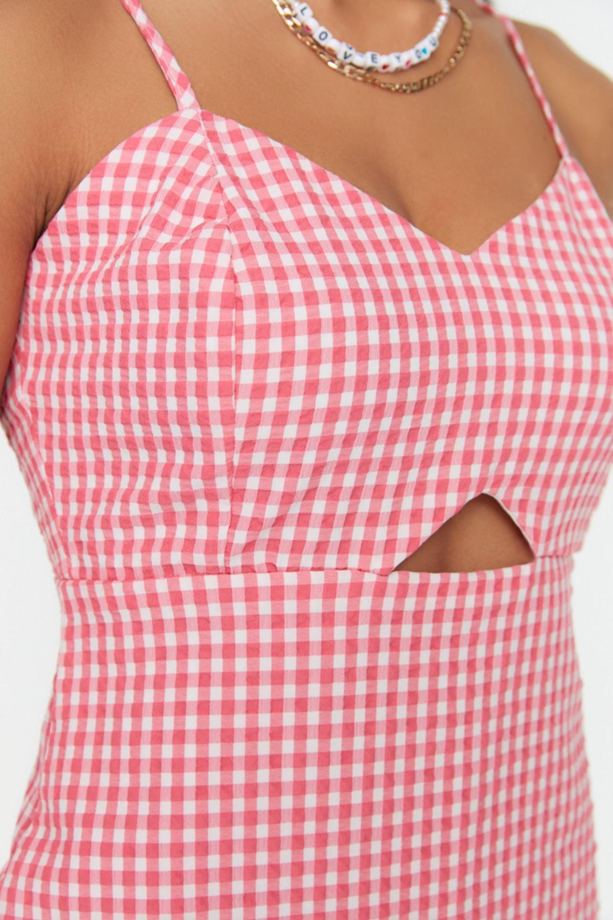 Pink Plaid Jumpsuit, , large image number 1
