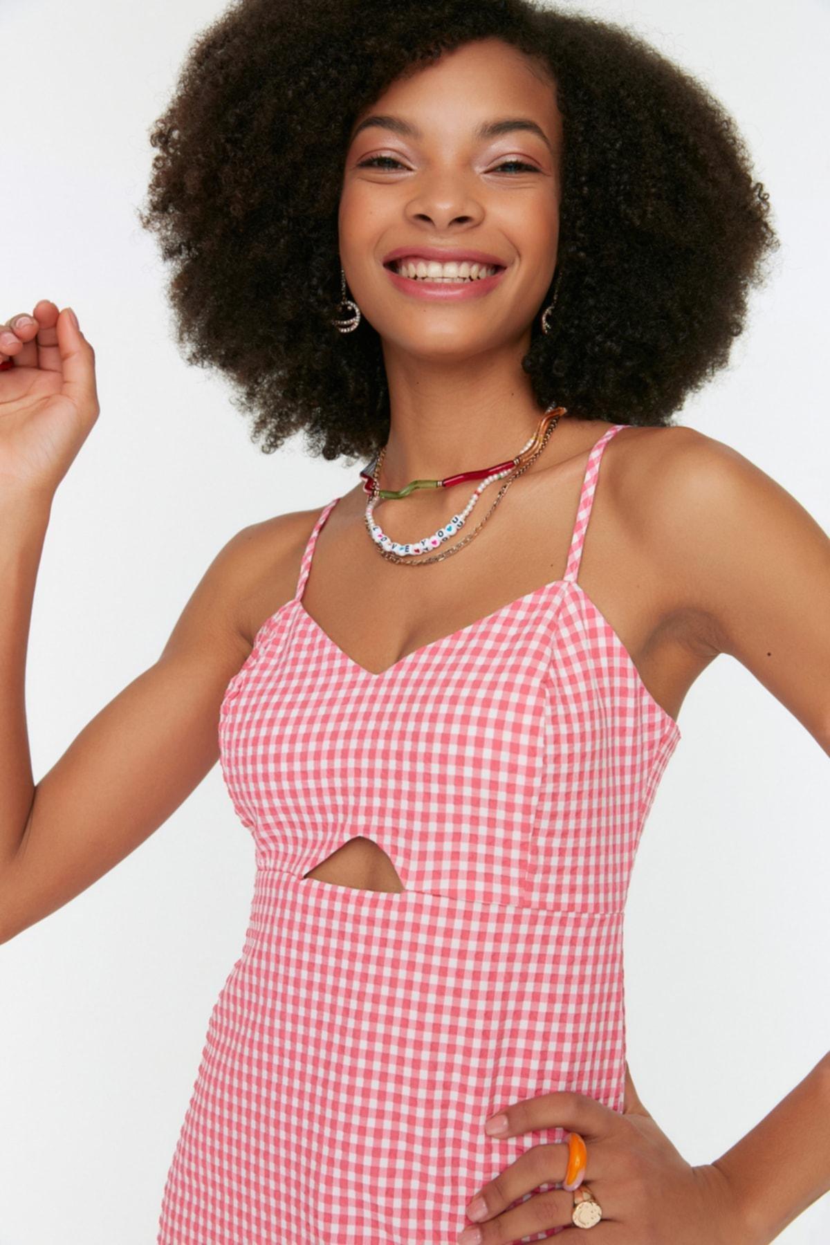 Pink Plaid Jumpsuit, , large image number 2