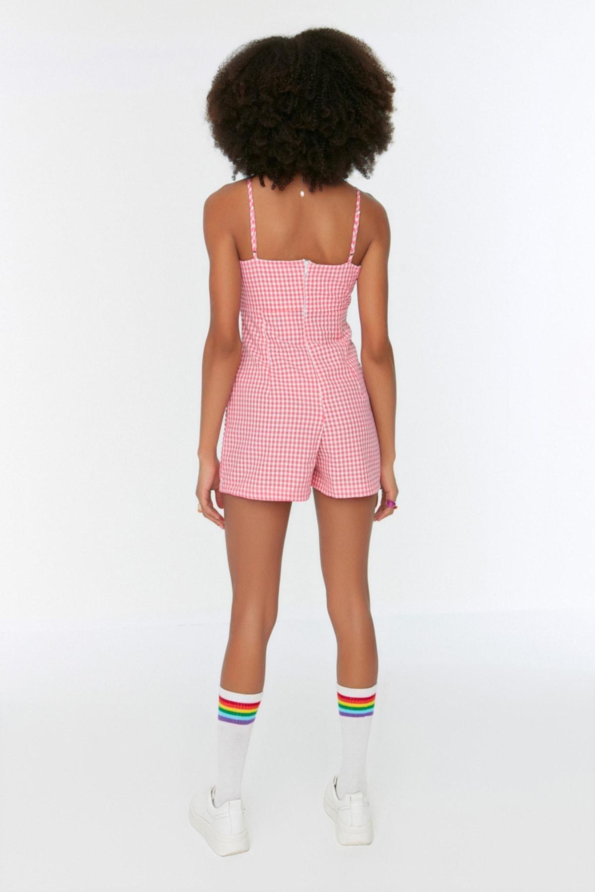 Pink Plaid Jumpsuit, , large image number 4