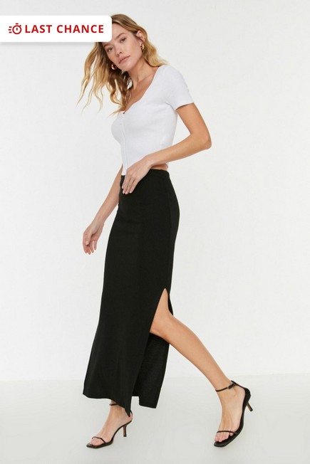 Trendyol - Black Slim Maxi Skirt