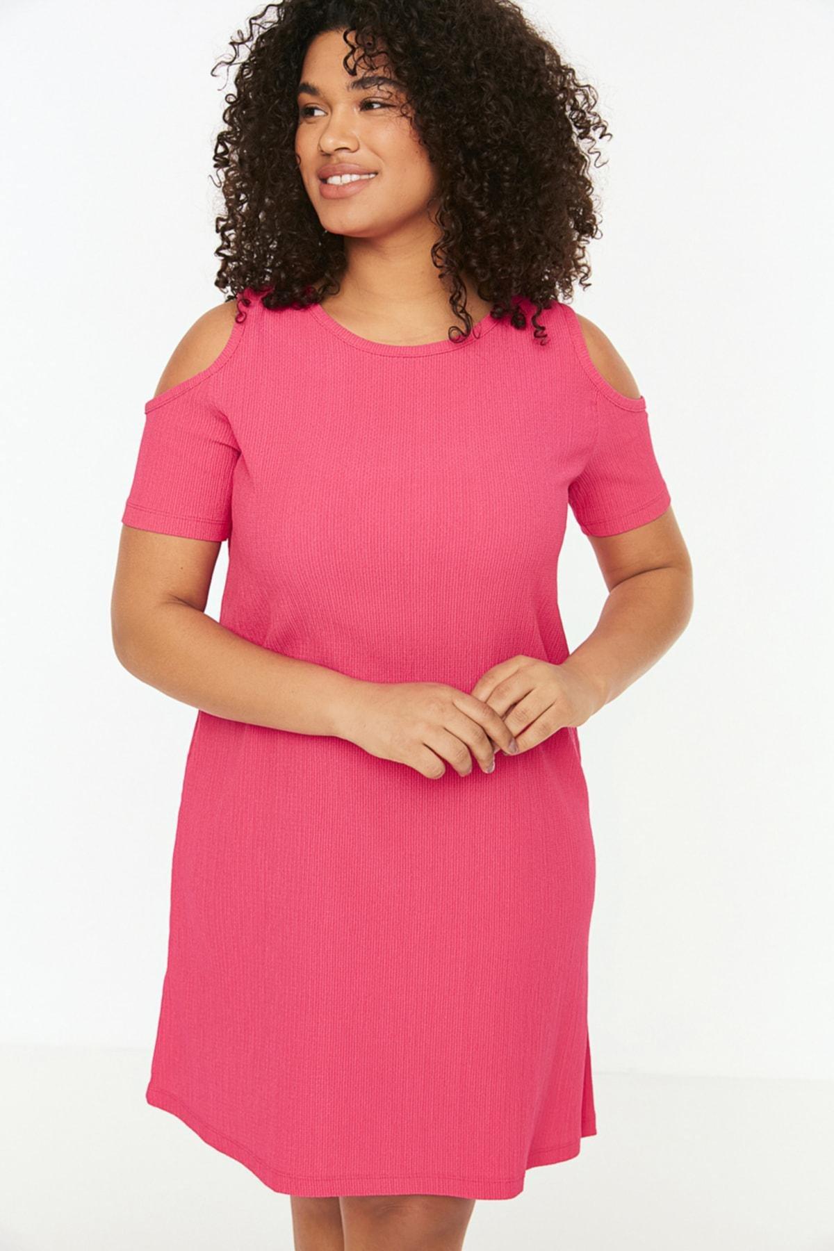 Pink A-Line Plus Size Dress, , large image number 1