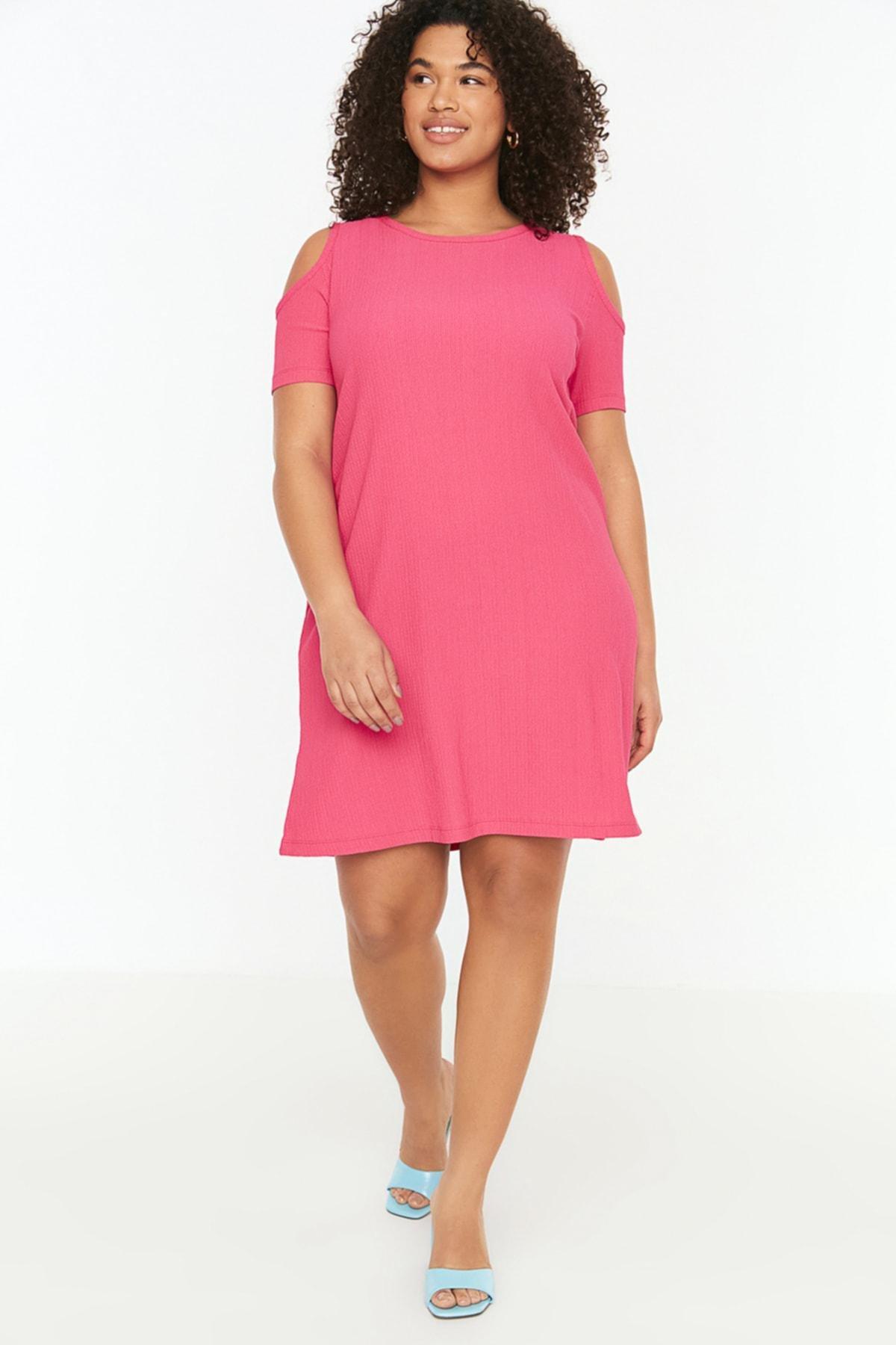 Pink A-Line Plus Size Dress, , large image number 2
