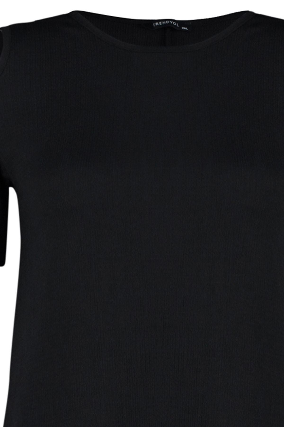 Black A-Line Plus Size Dress, , large image number 7