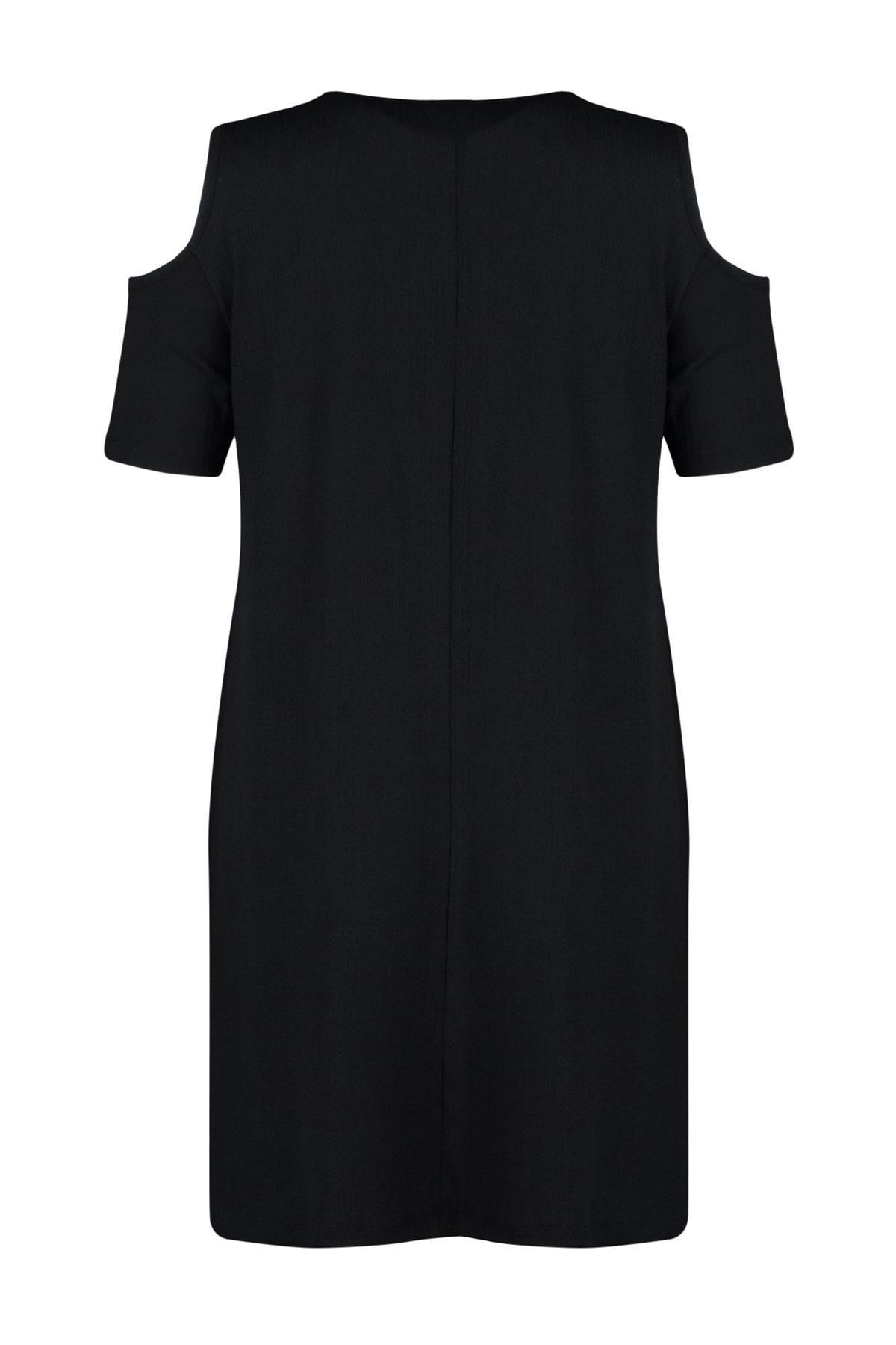 Black A-Line Plus Size Dress, , large image number 8