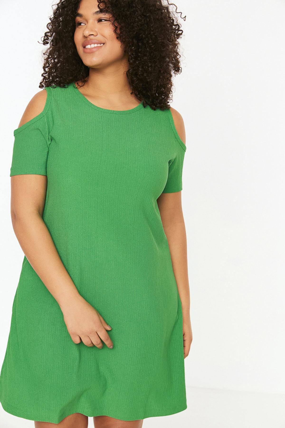 Green A-Line Plus Size Dress, , large image number 2