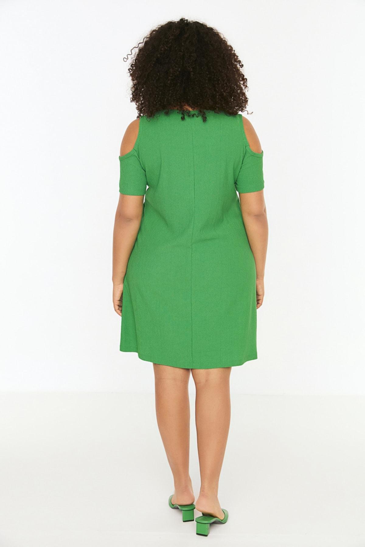 Green A-Line Plus Size Dress, , large image number 4