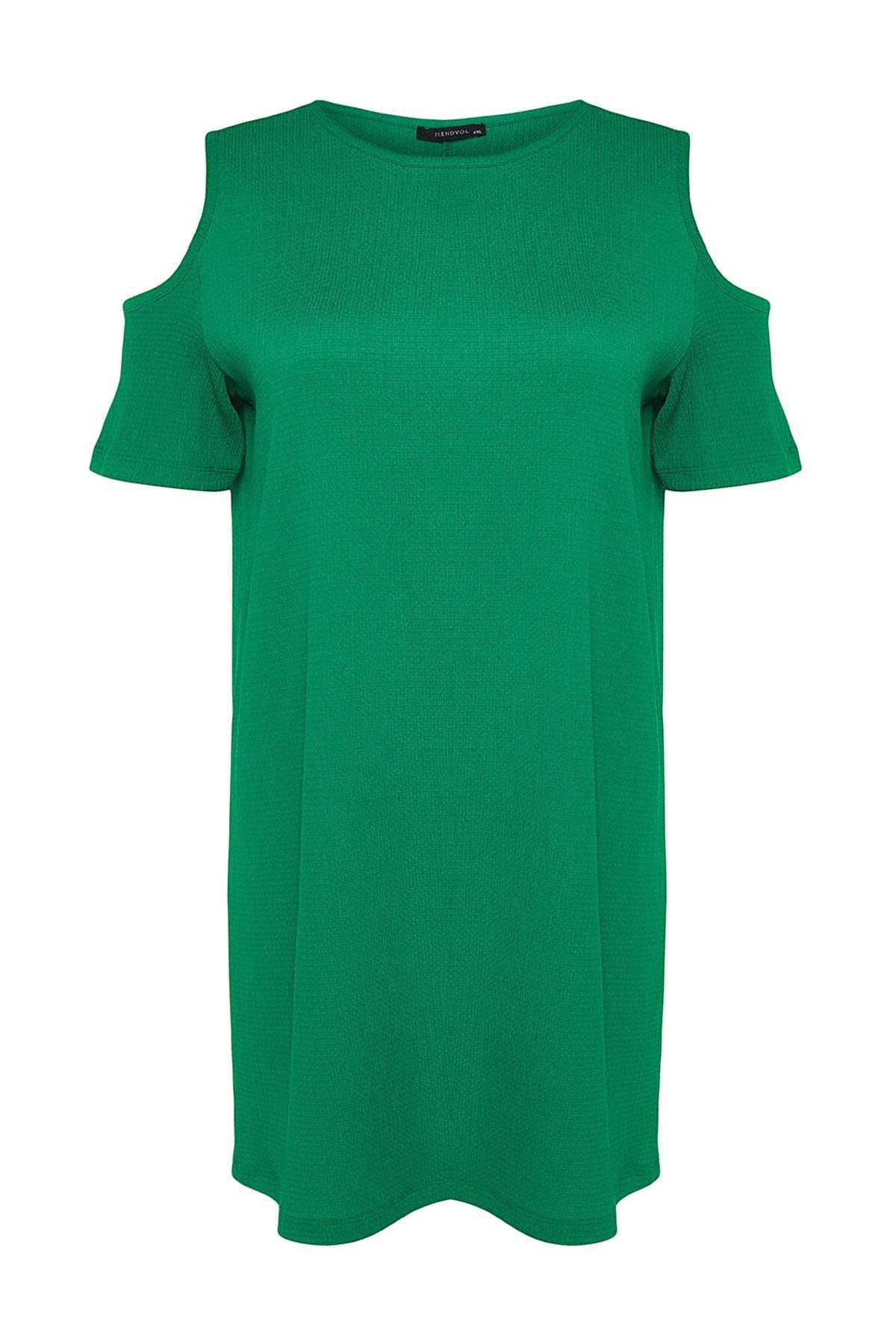 Green A-Line Plus Size Dress, , large image number 5