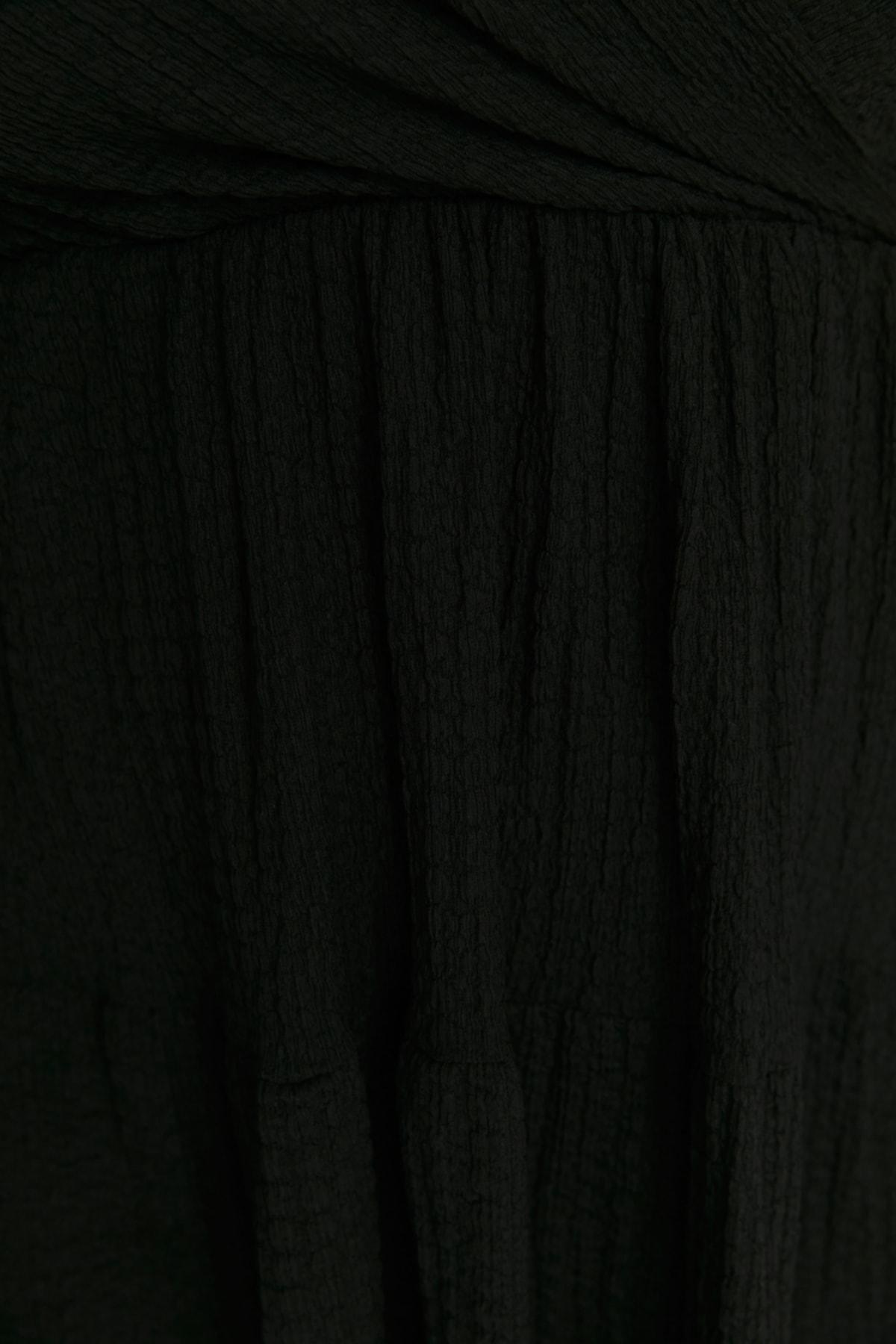 Black Wrapover Plus Size Dress, , large image number 3